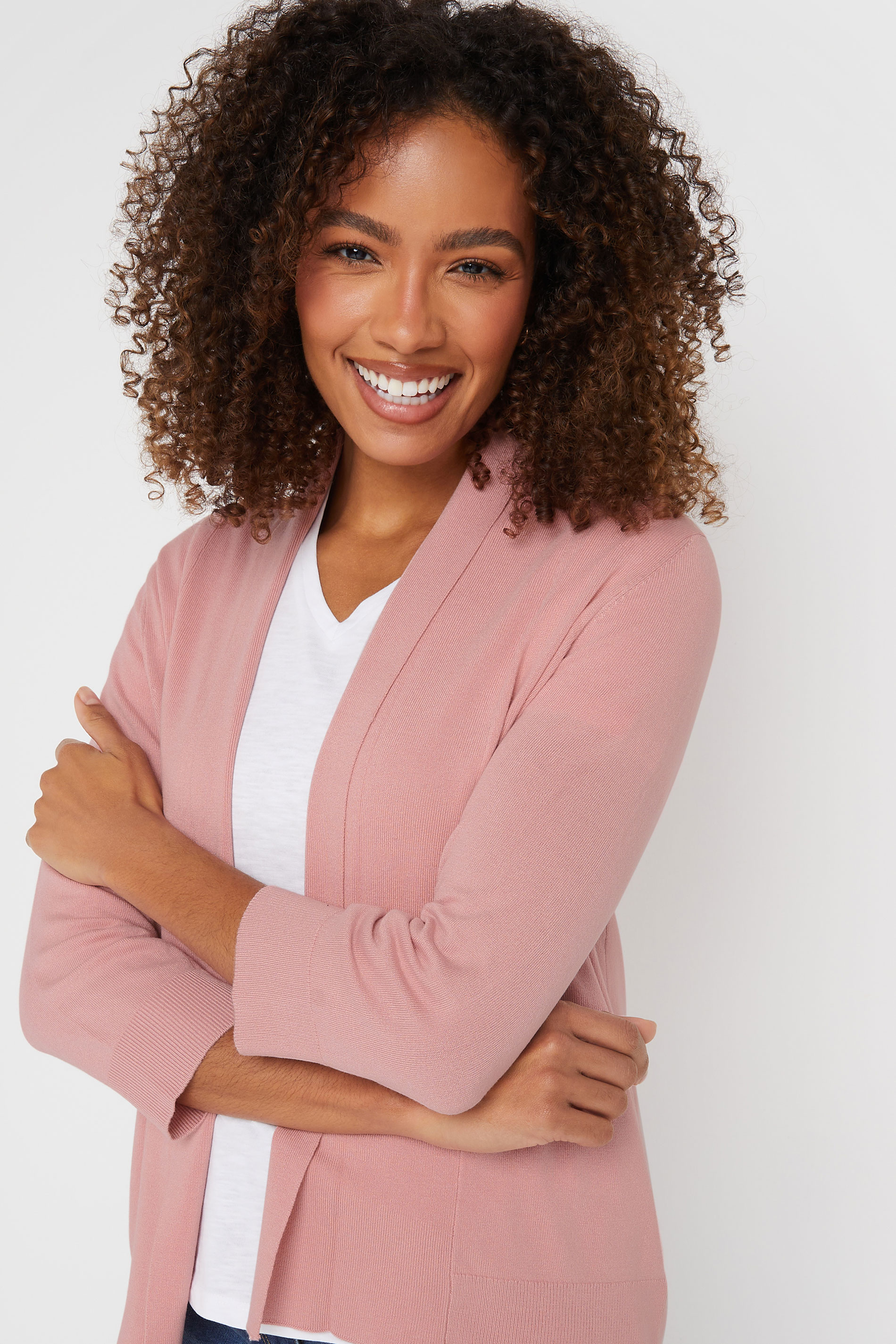 M&Co Blush Pink Shawl Collar Cardigan | M&Co 4