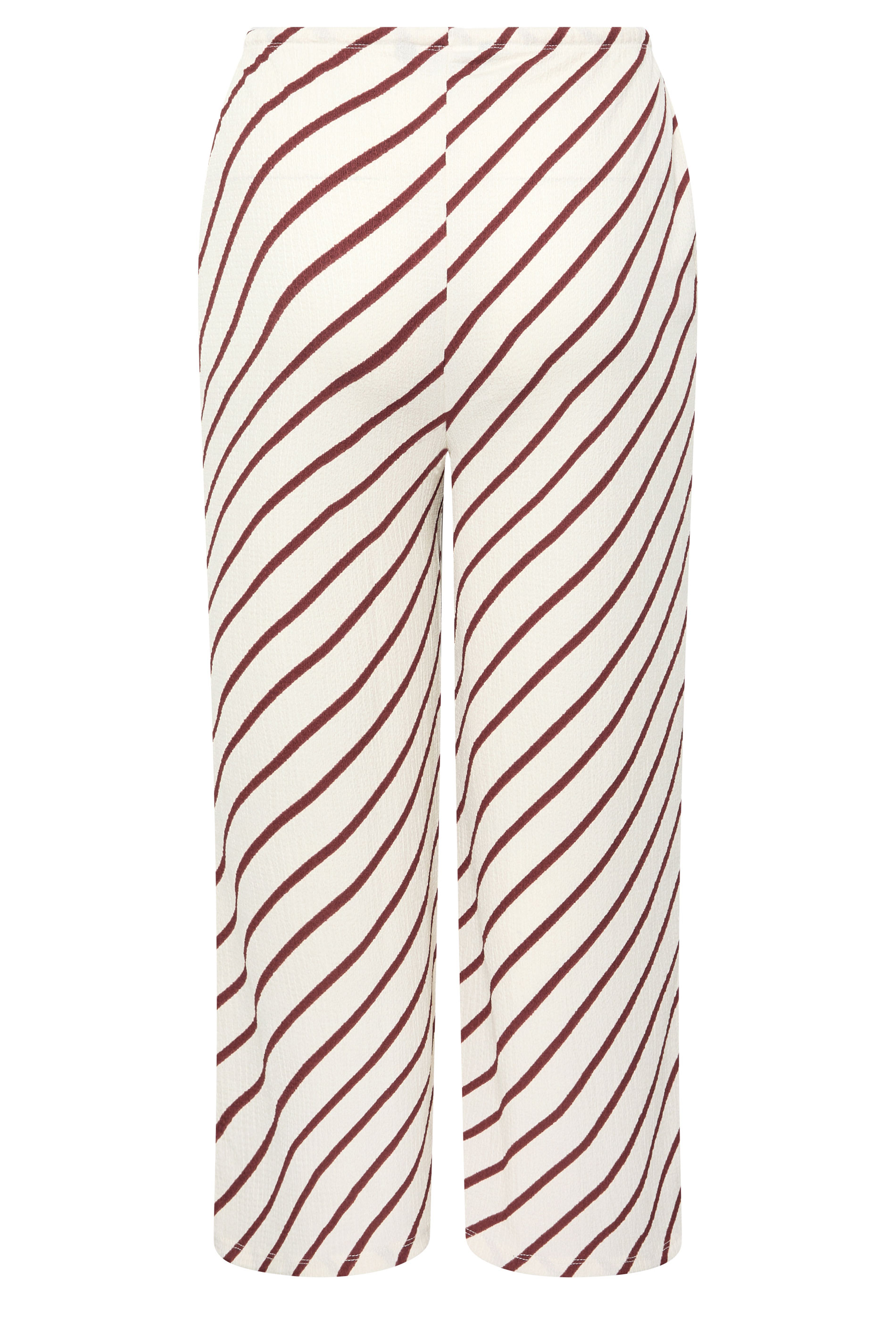 YOURS Plus Size  Natural Brown Stripe Wide Leg Trousers | Yours Clothing 6