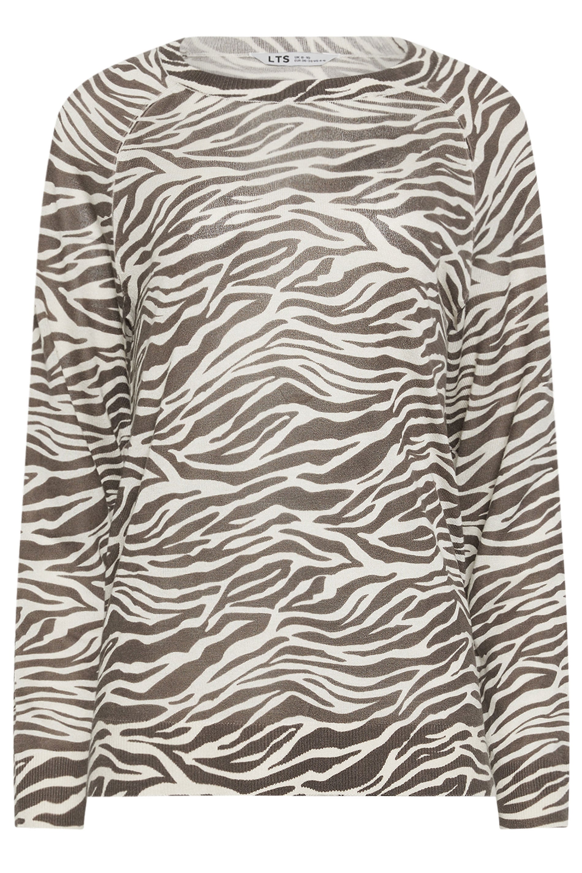 LTS Tall Women's Ivory White Zebra Lightweight Knitted Top| Long Tall Sally 5