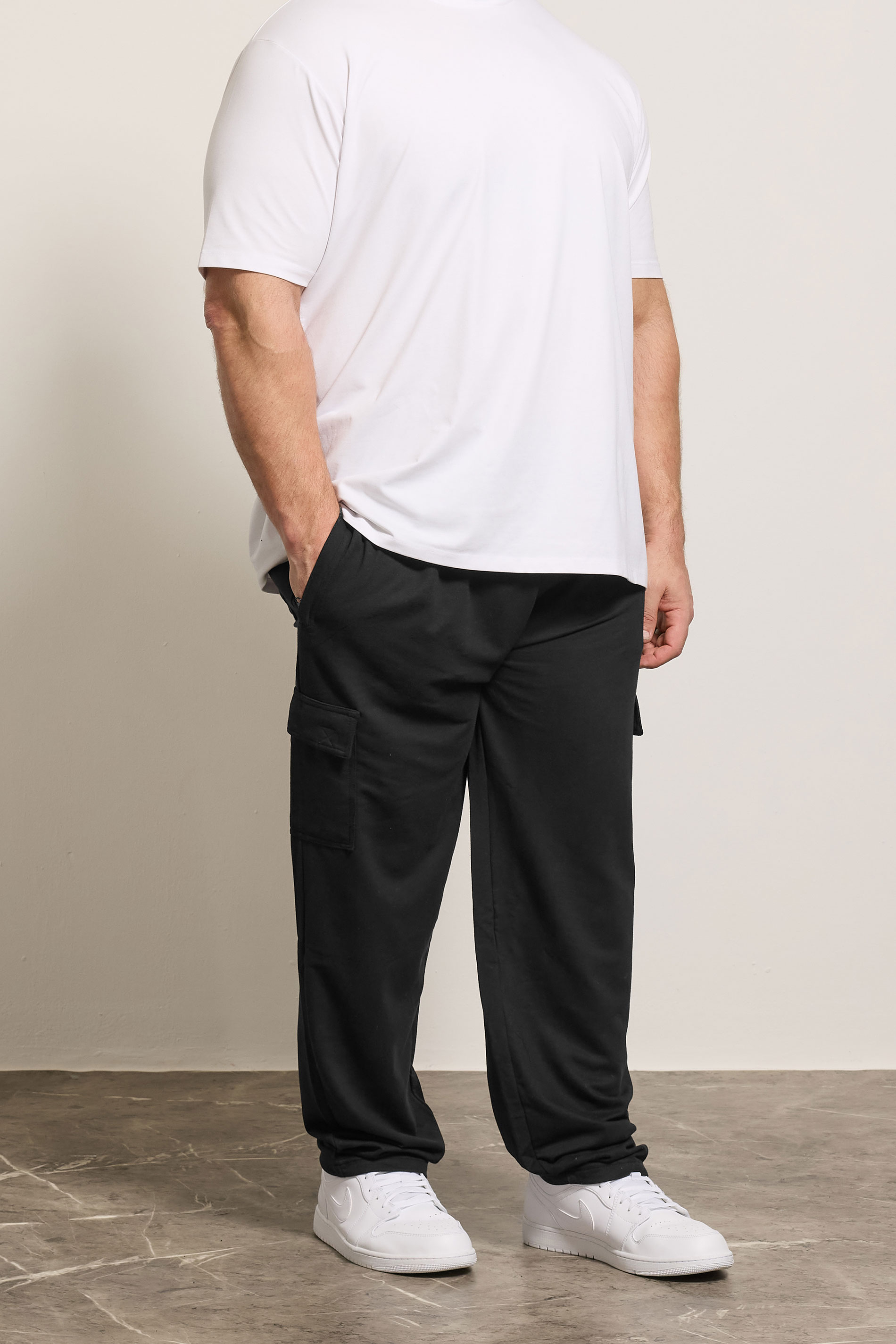 KAM Black Cargo Joggers | BadRhino 3