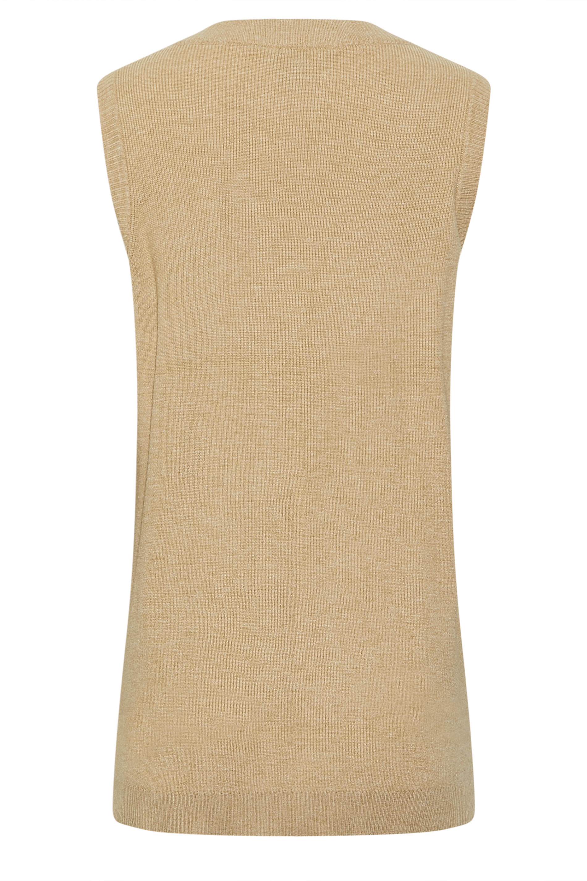 LTS Tall Women's Beige Brown Knitted Vest Top | Long Tall Sally 3