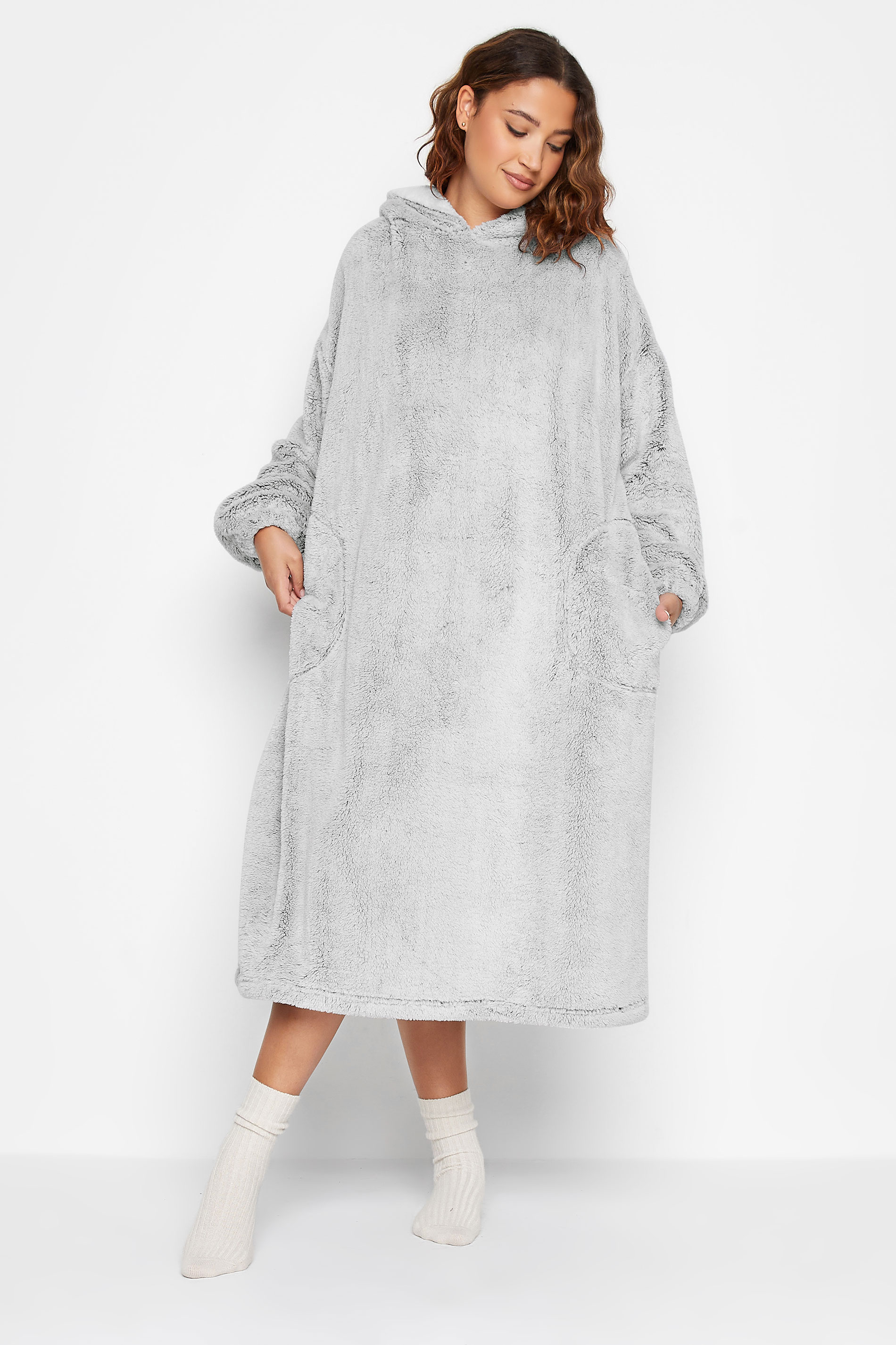 LTS Tall Women's Grey Soft Touch Snuggle Hoodie | Long Tall Sally 2