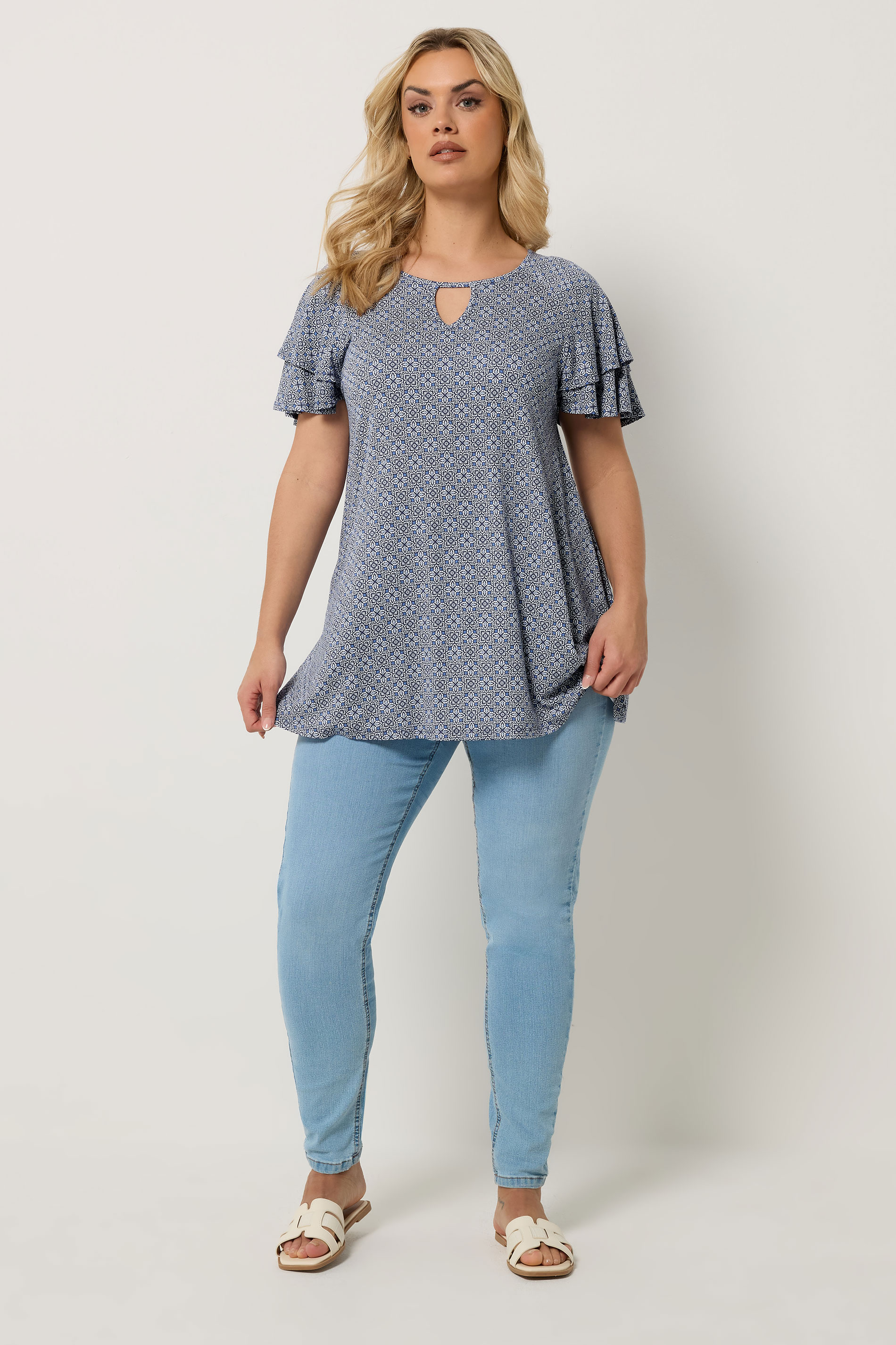 YOURS Plus Size Paisley Short Sleeve Top | Yours Clothing 1