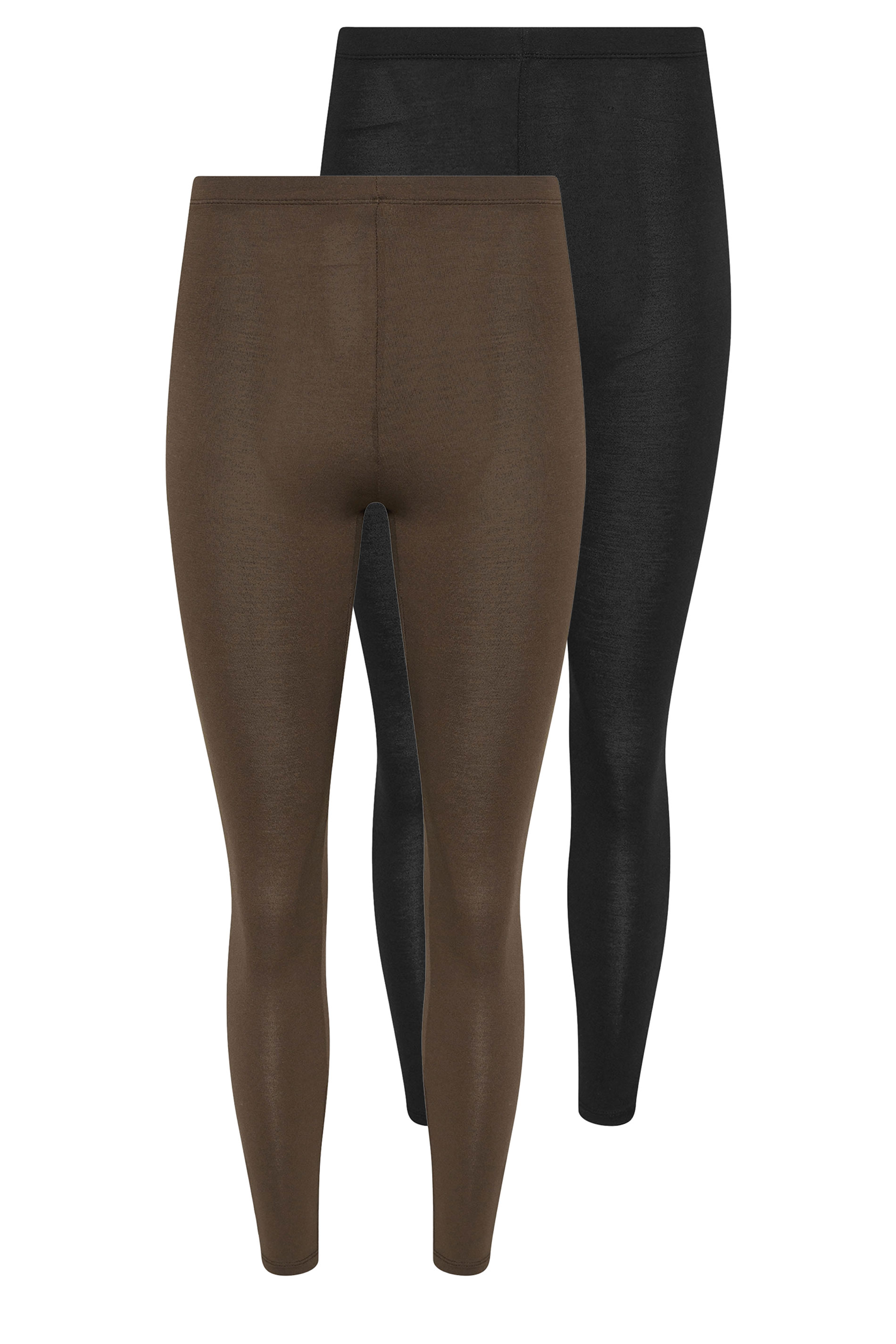 PixieGirl Petite 2 PACK Women's Chocolate Brown & Black Leggings | PixieGirl 7