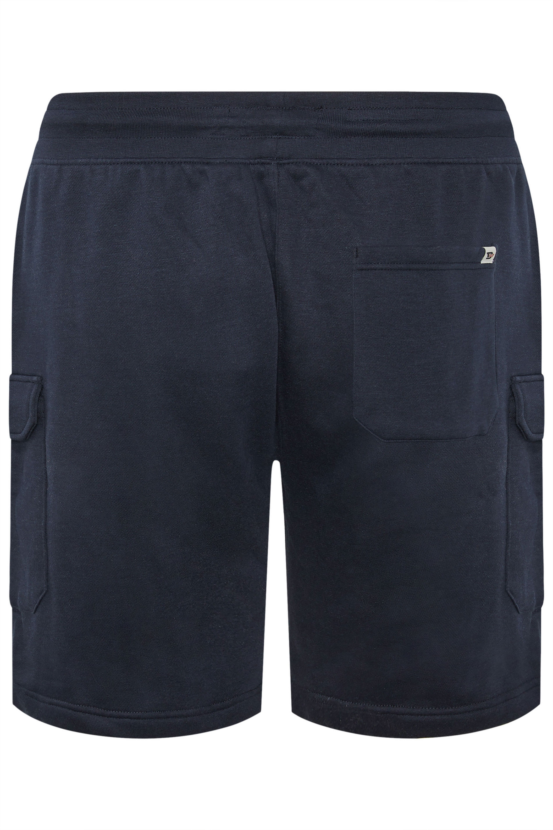 D555 Big & Tall Navy Blue Elastic Waist Cargo Shorts | BadRhino 4