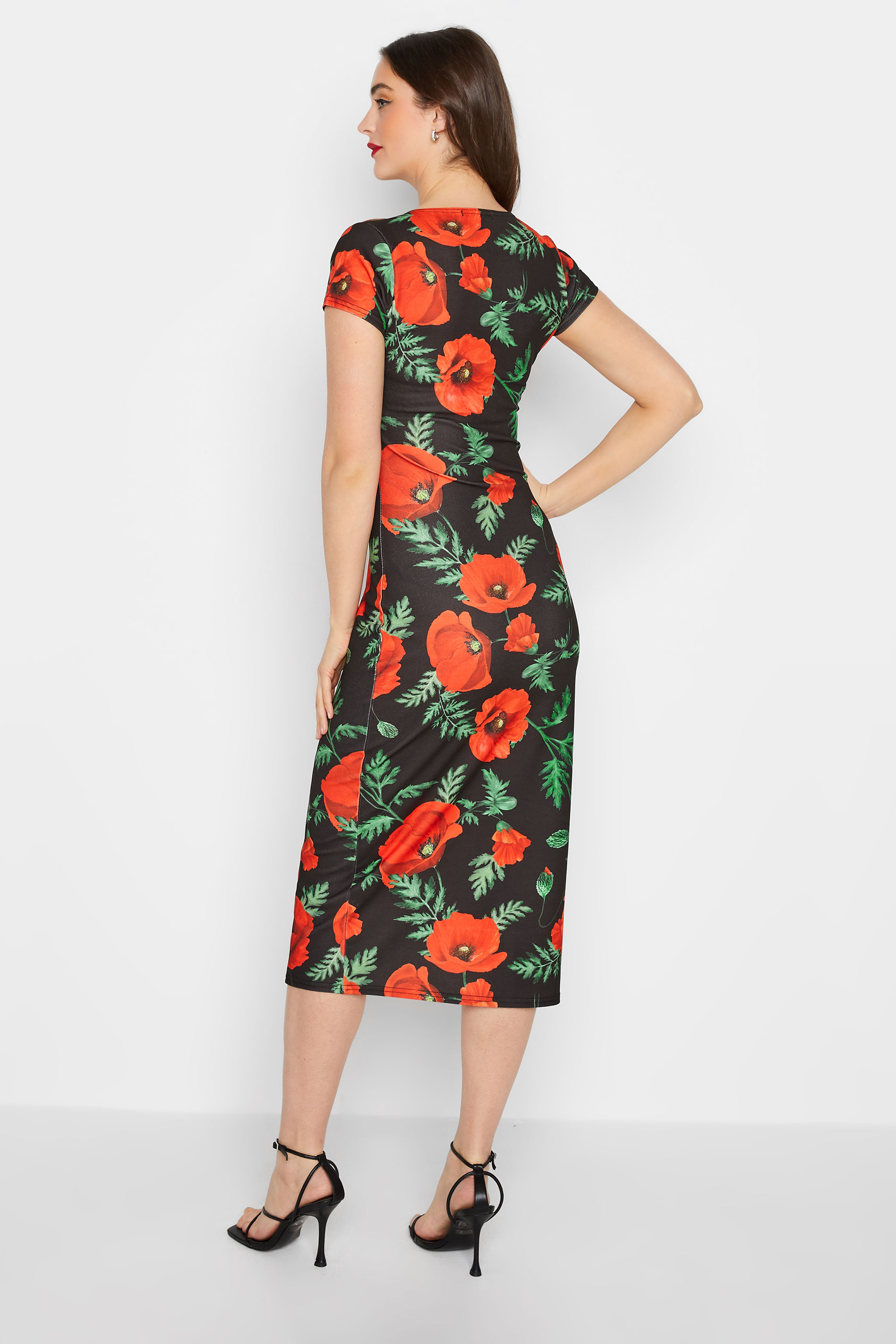LTS Tall Women's Black Floral Print Corset Dress | Long Tall Sally 3