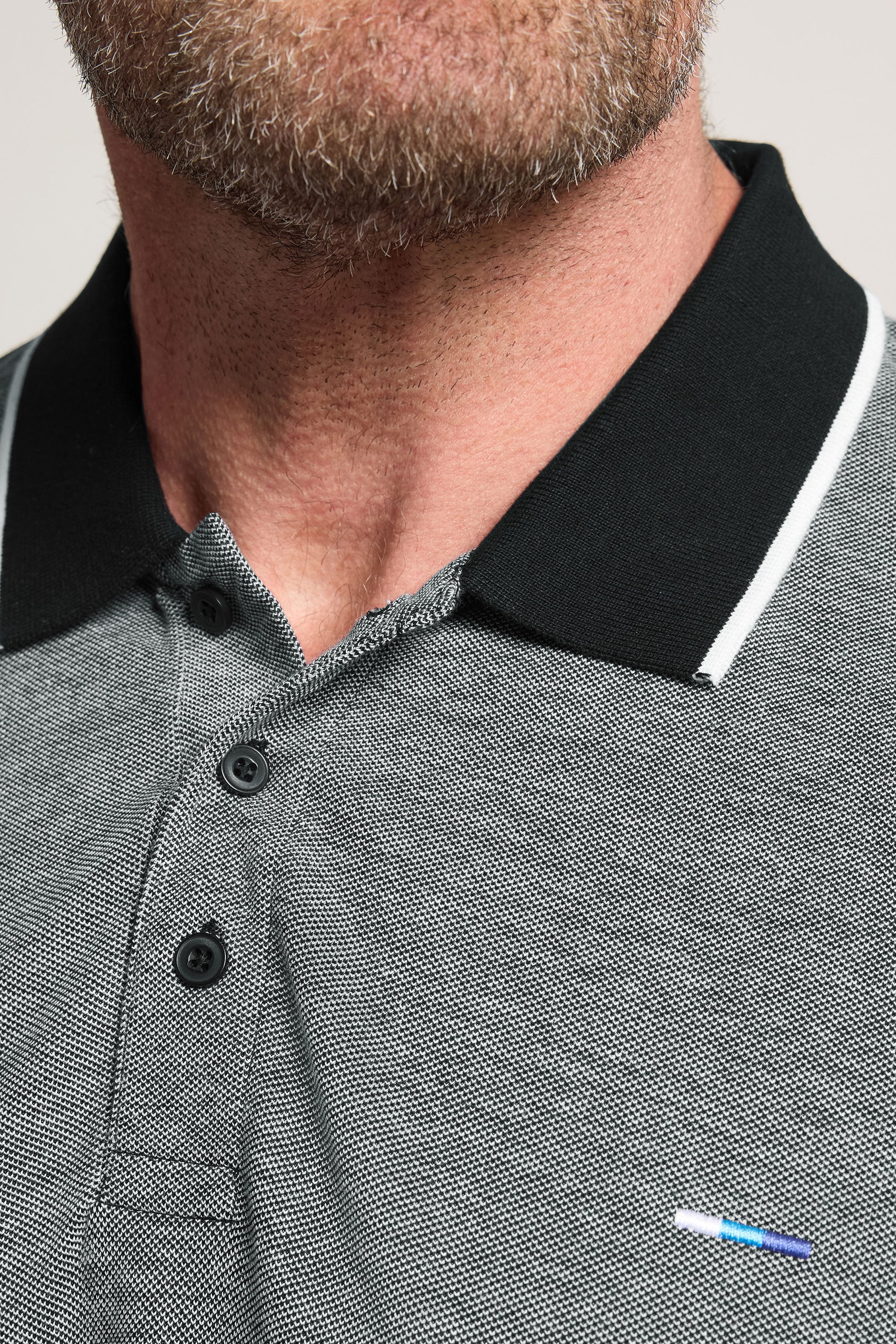 BadRhino Big & Tall Grey & Black Tipped Polo Shirt | BadRhino 4