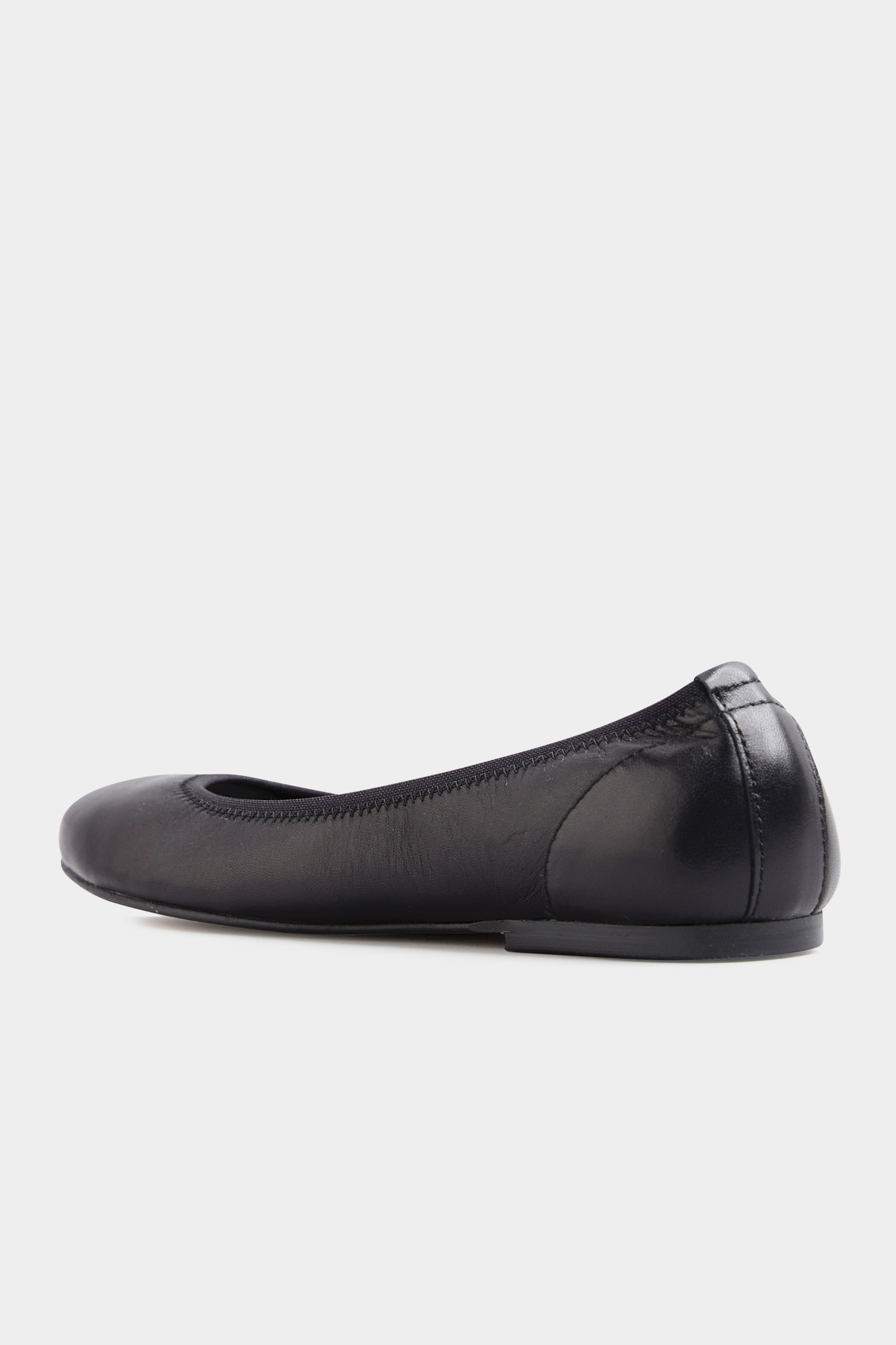 LTS Black Elasticated Ballet Pumps | Long Tall Sally