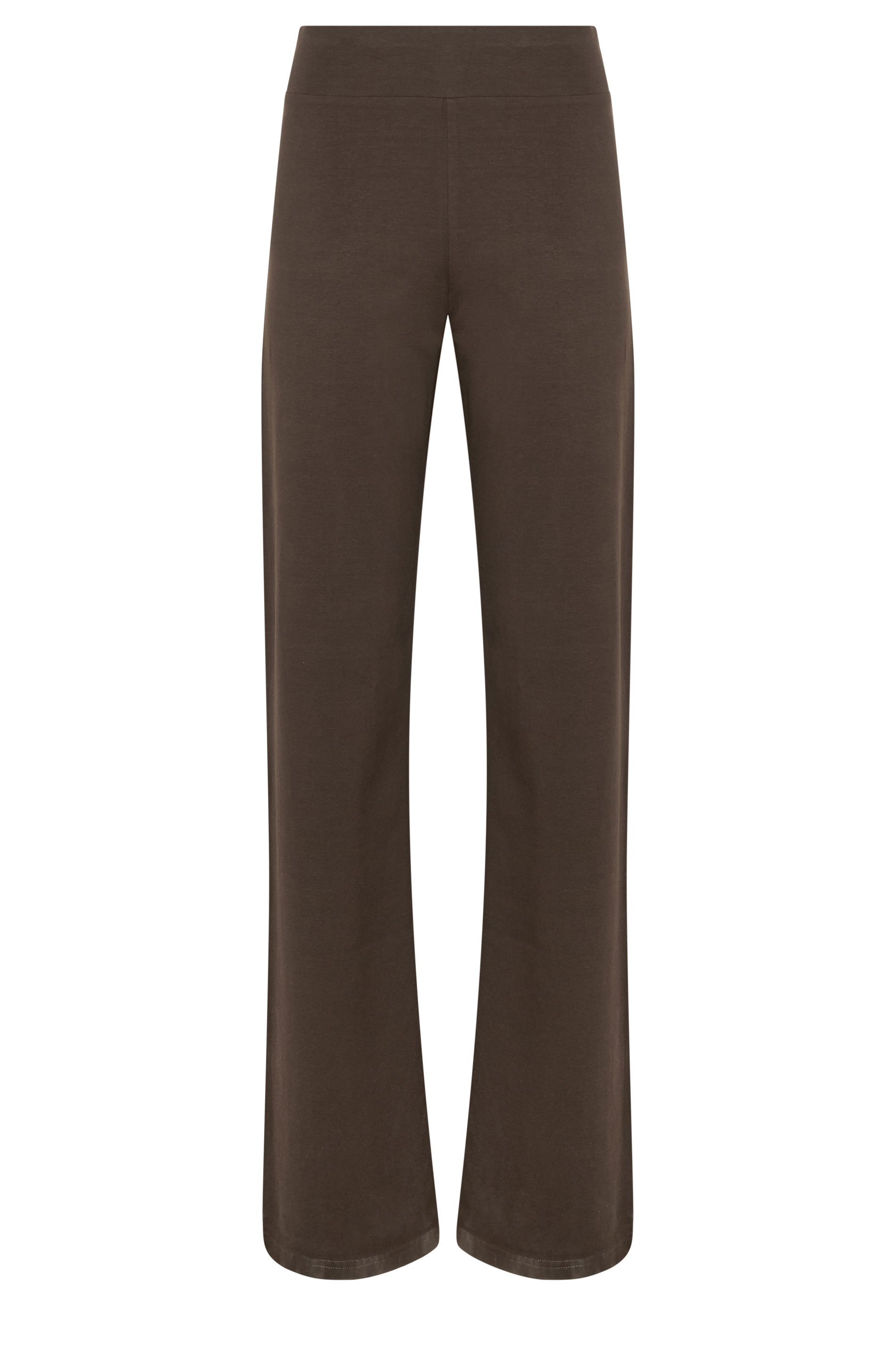 LTS Tall Women's Chocolate Brown Cotton Wide Leg Yoga Pants | Long Tall Sally 5