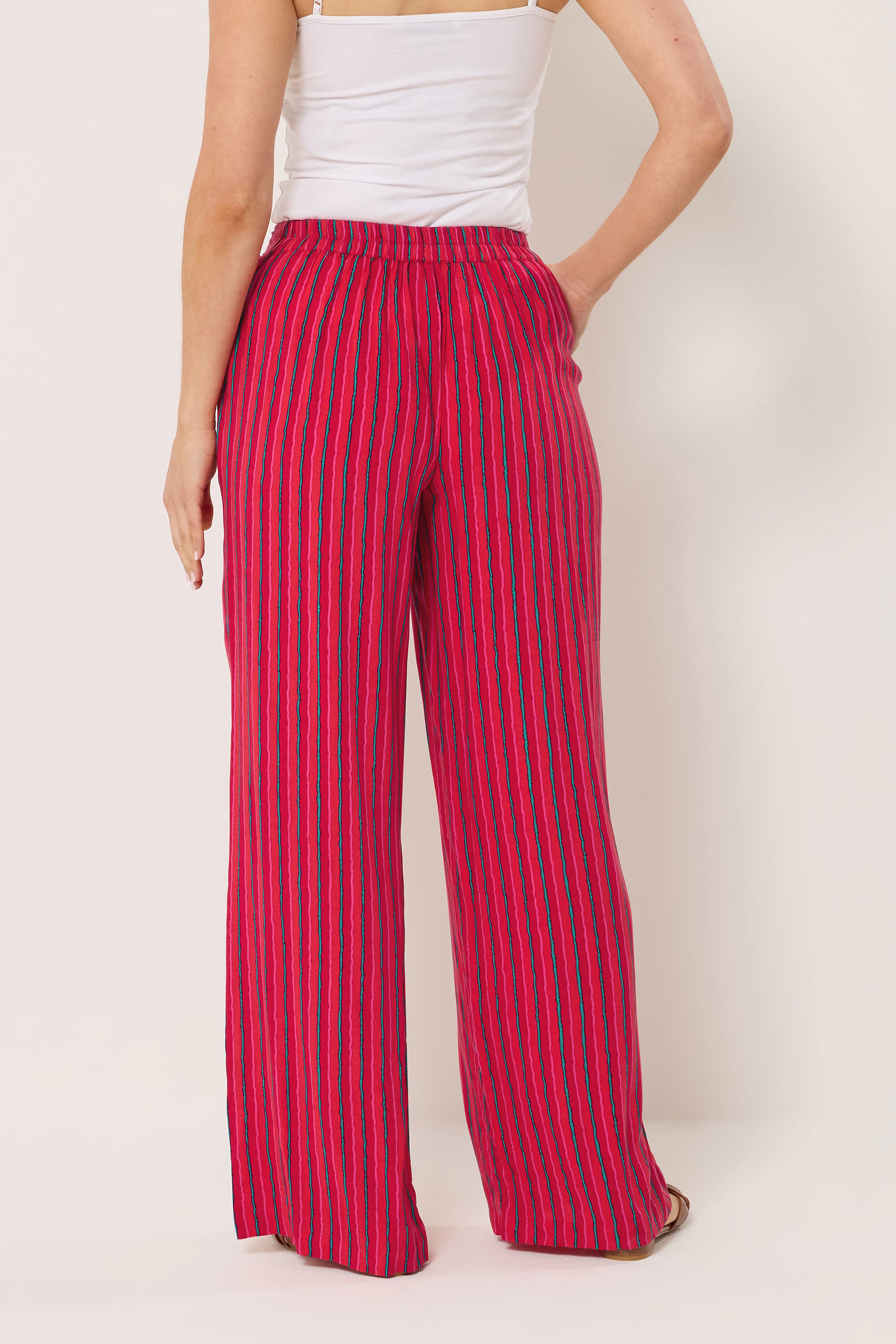LTS Tall Women's Red Stripe Wide Leg Trousers | Long Tall Sally 4