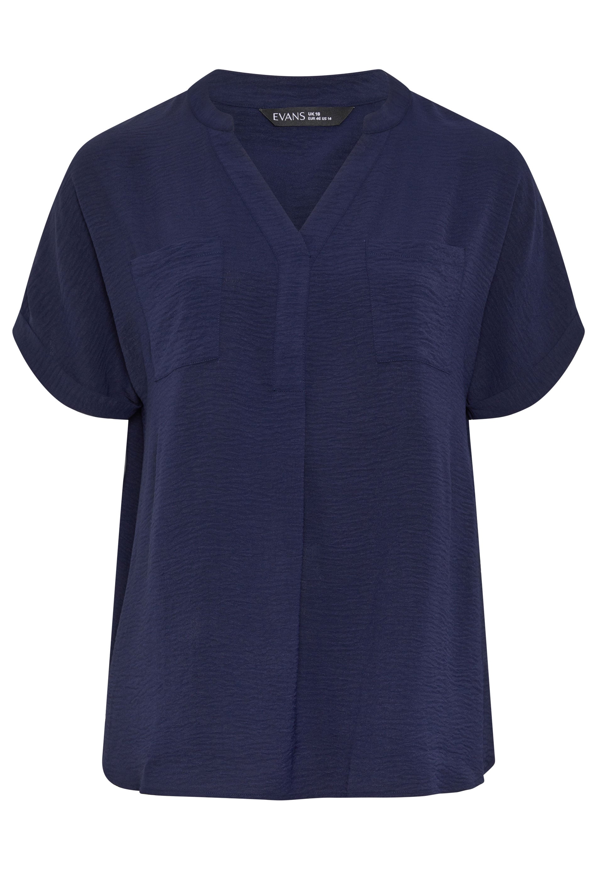 EVANS Plus Size Navy Blue Overhead Utility Shirt | Evans 5
