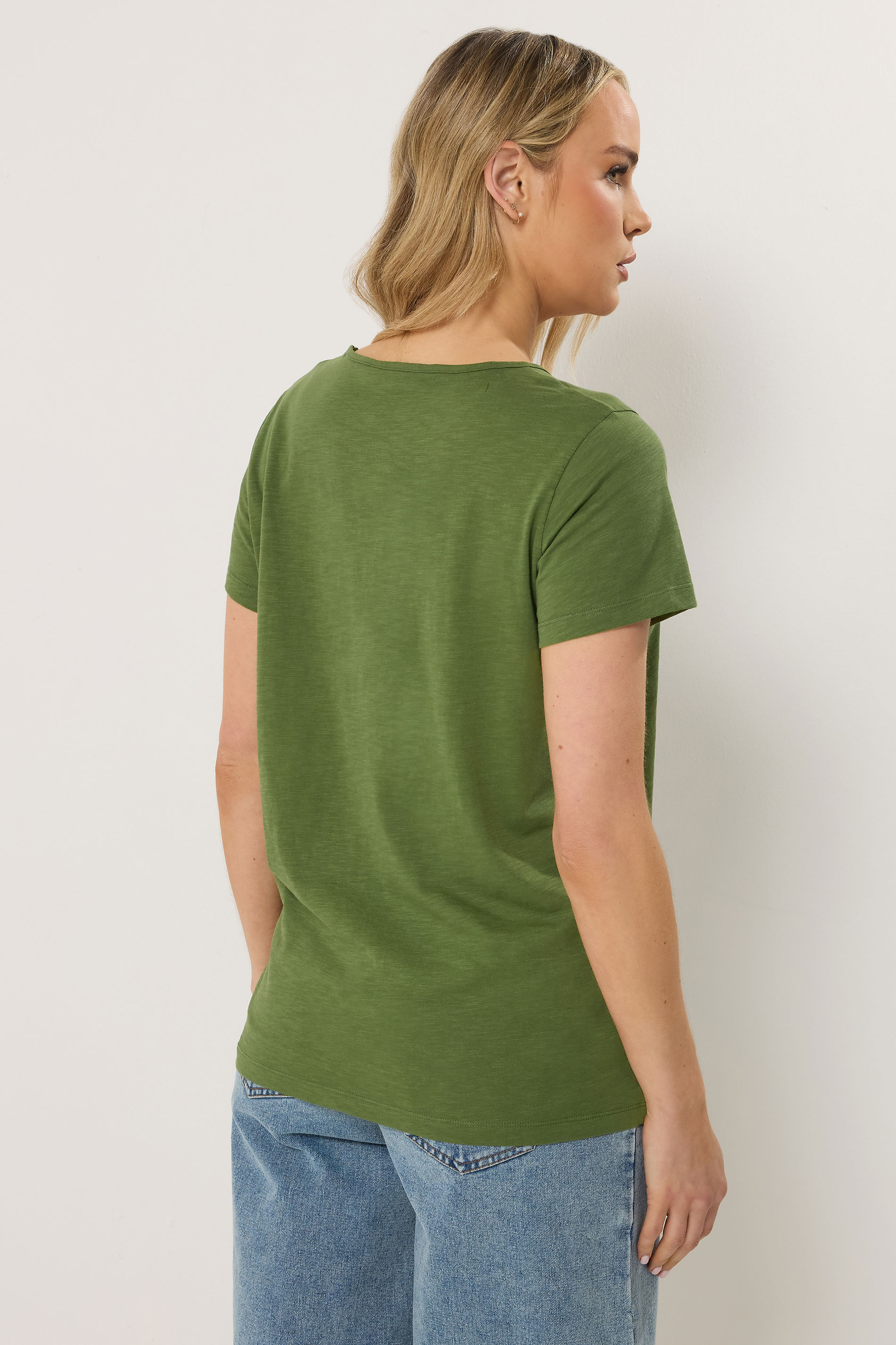 LTS Tall 2 PACK Women's Olive Green & Pink Marl Cotton T-Shirt | Long Tall Sally 5