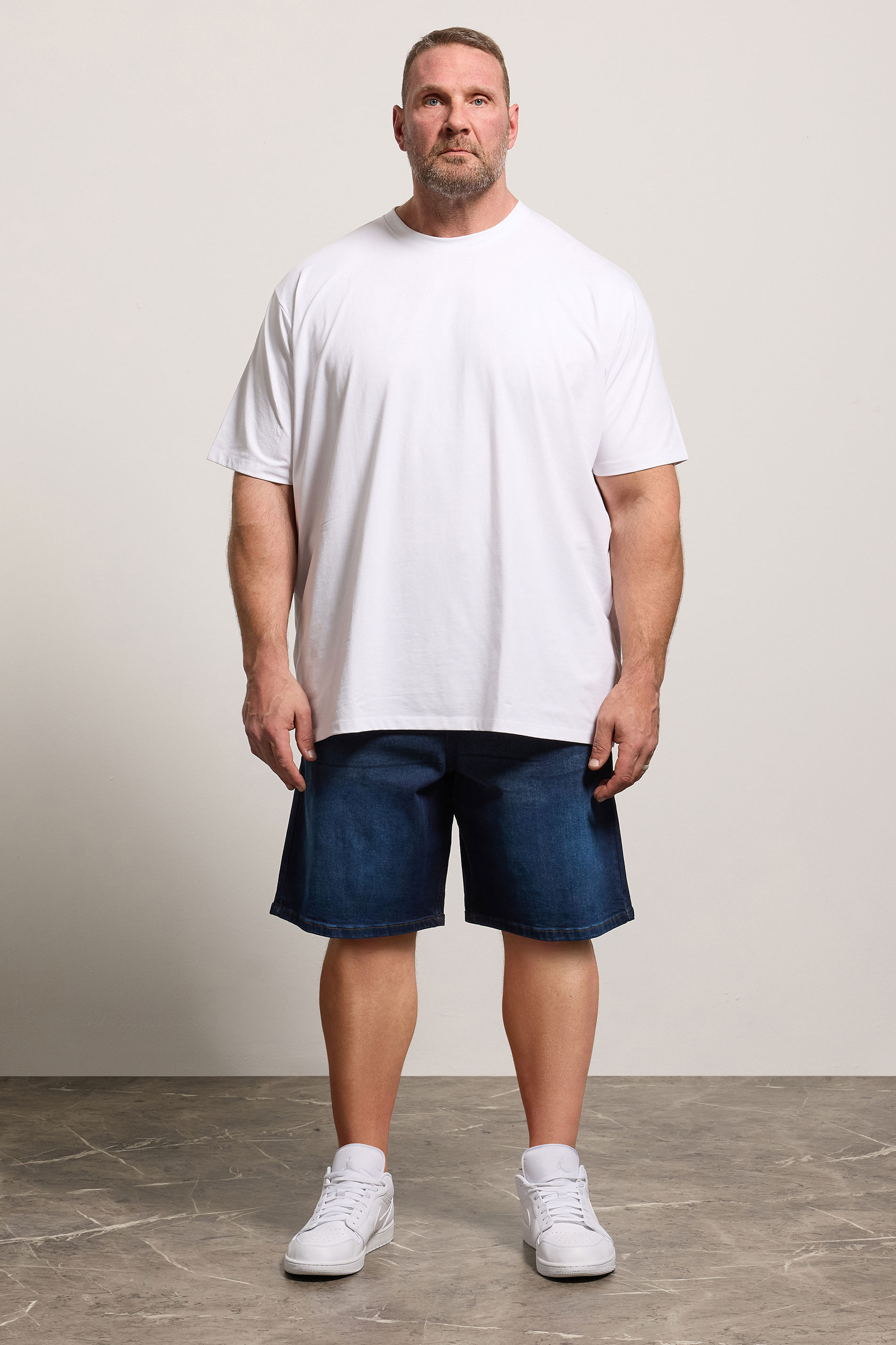 KAM Big & Tall Dark Blue Elasticated Stretch Shorts | BadRhino 2