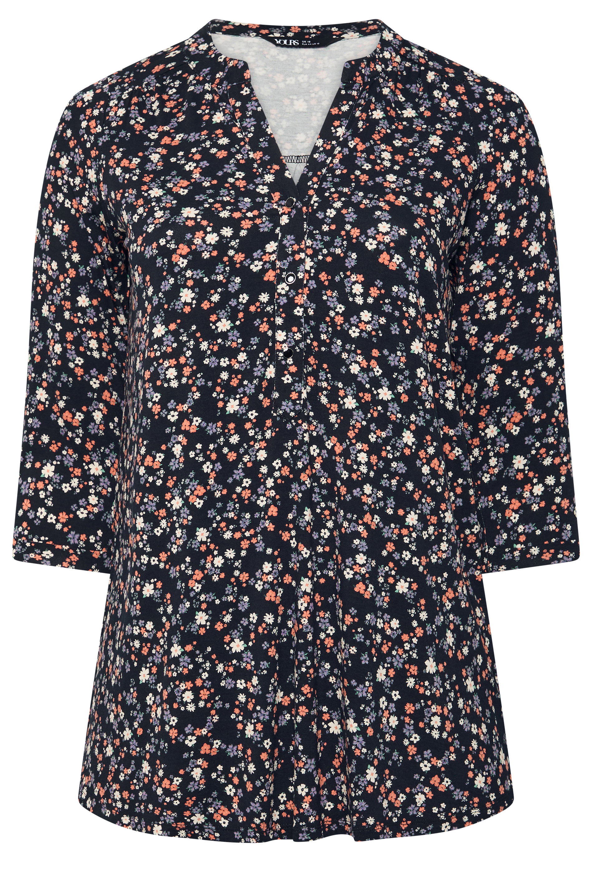 YOURS Plus Size Black Floral Shirt | Yours Clothing 5