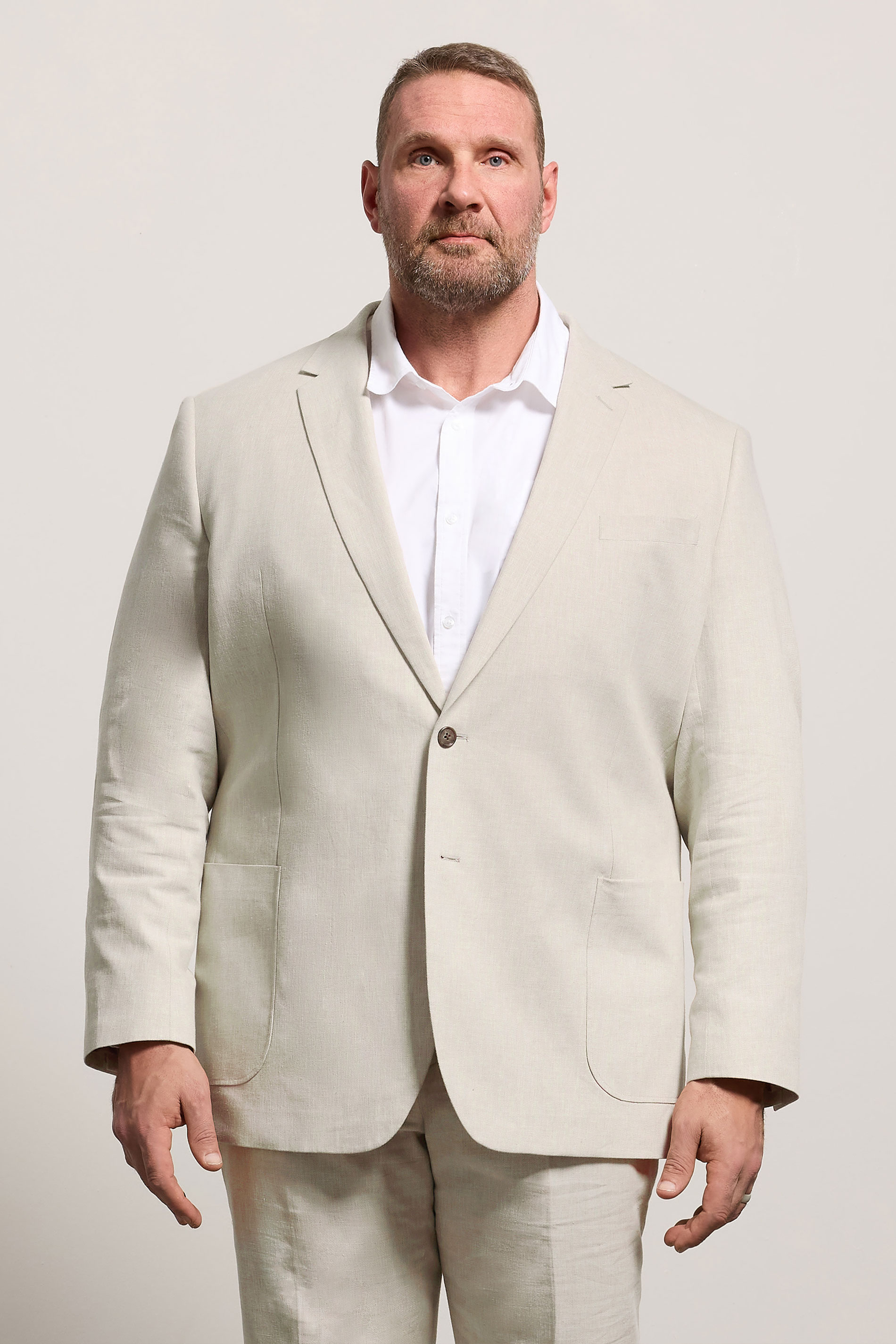 BadRhino Tailoring Big & Tall Oatmeal Brown Linen Suit Jacket | BadRhino 1
