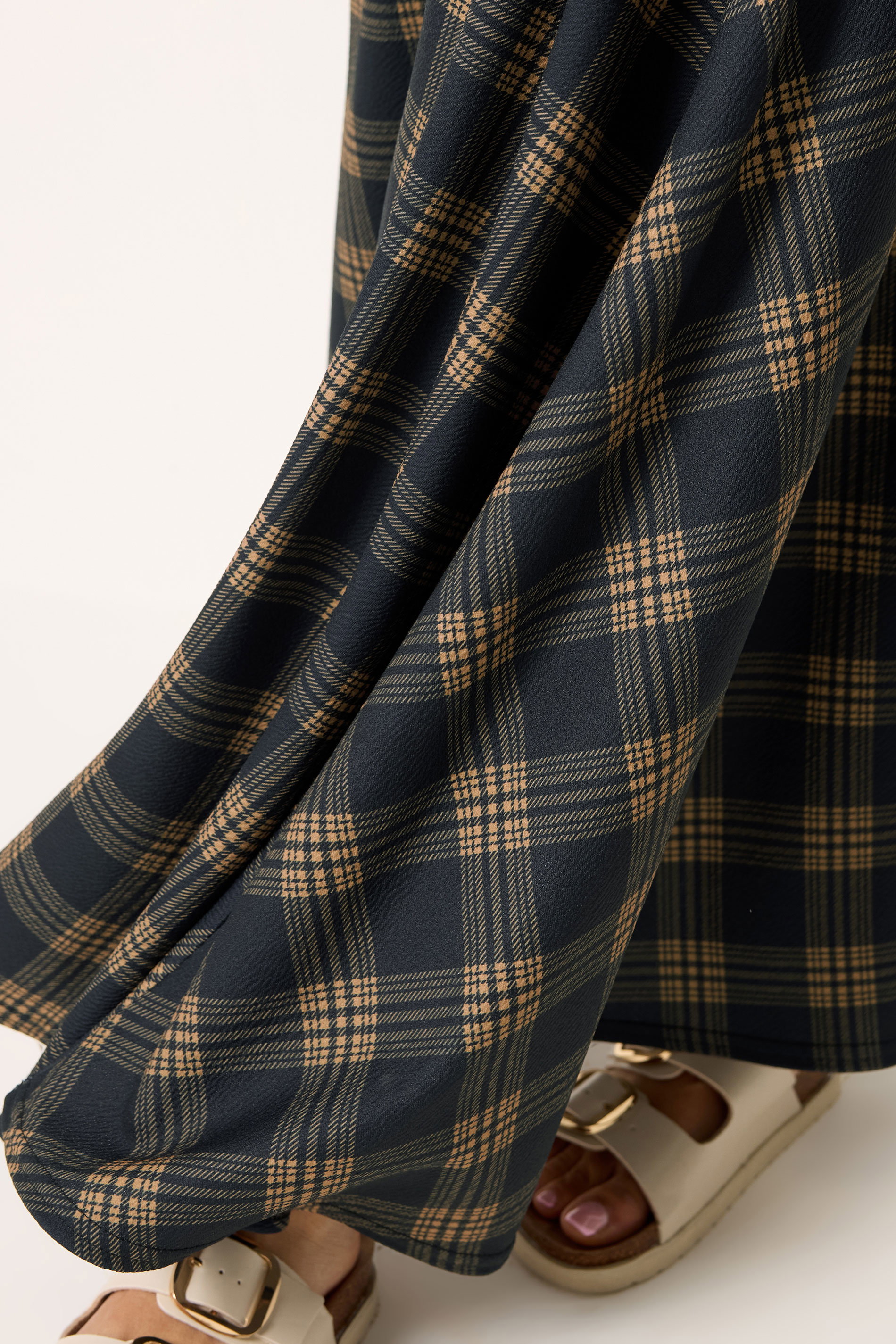 PixieGirl Petite Women's Dark Blue Check Maxi Skirt | PixieGirl 4
