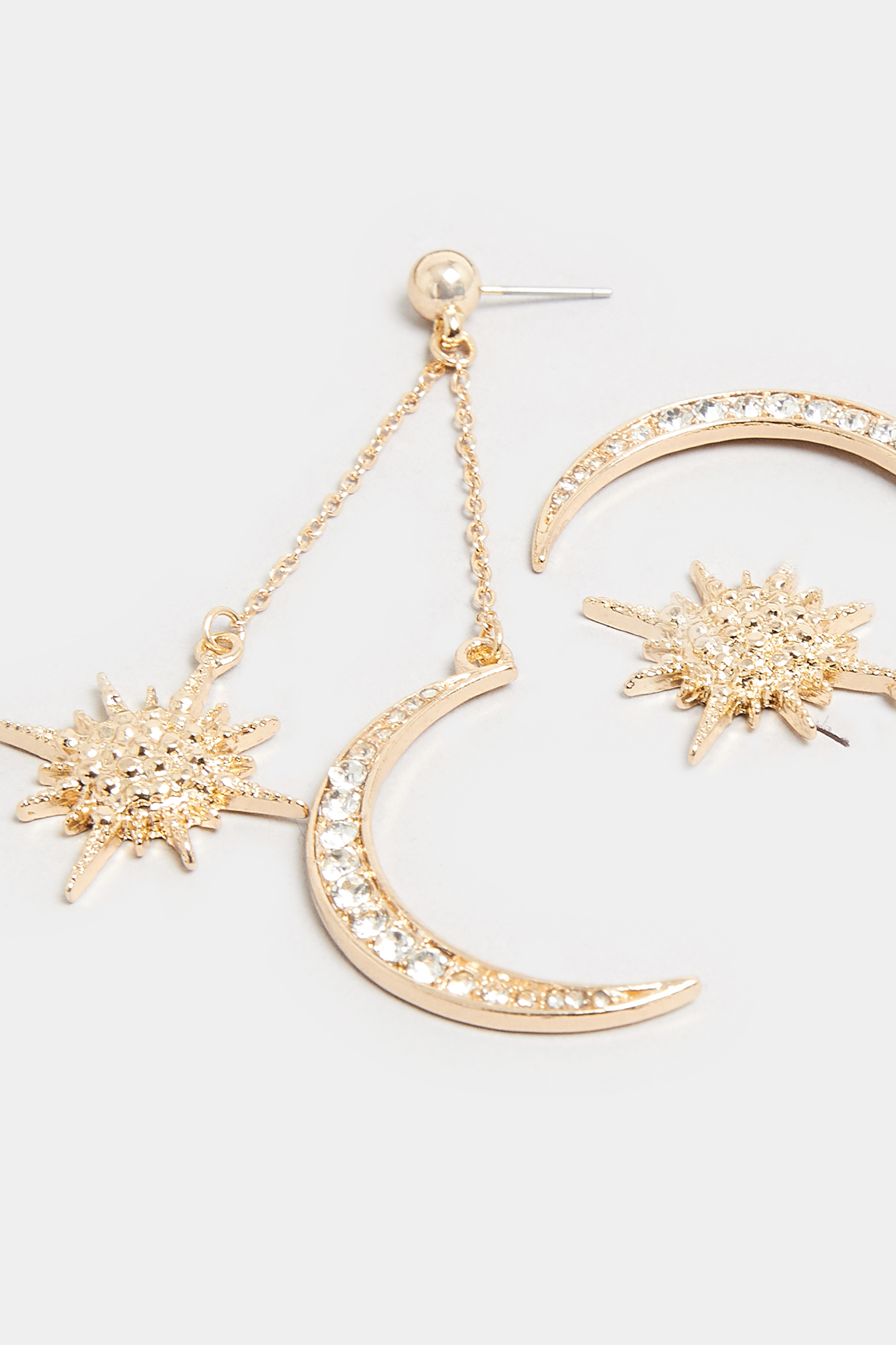 Gold Tone Celestial Statement Earrings | Yours Clothing 3