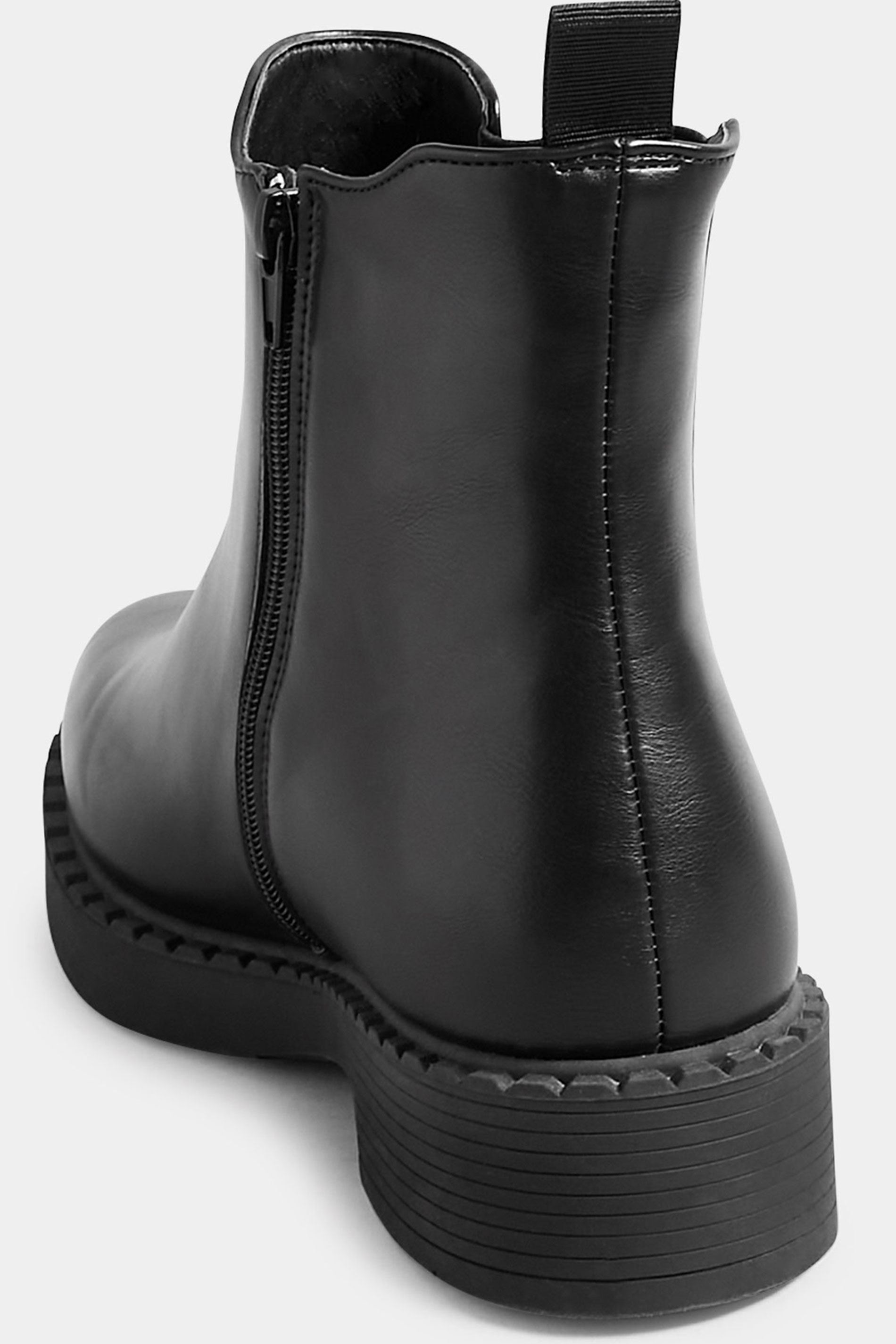 Limited Collection Black Faux Leather Chelsea Boots In Extra Wide Eee Fit Yours Clothing