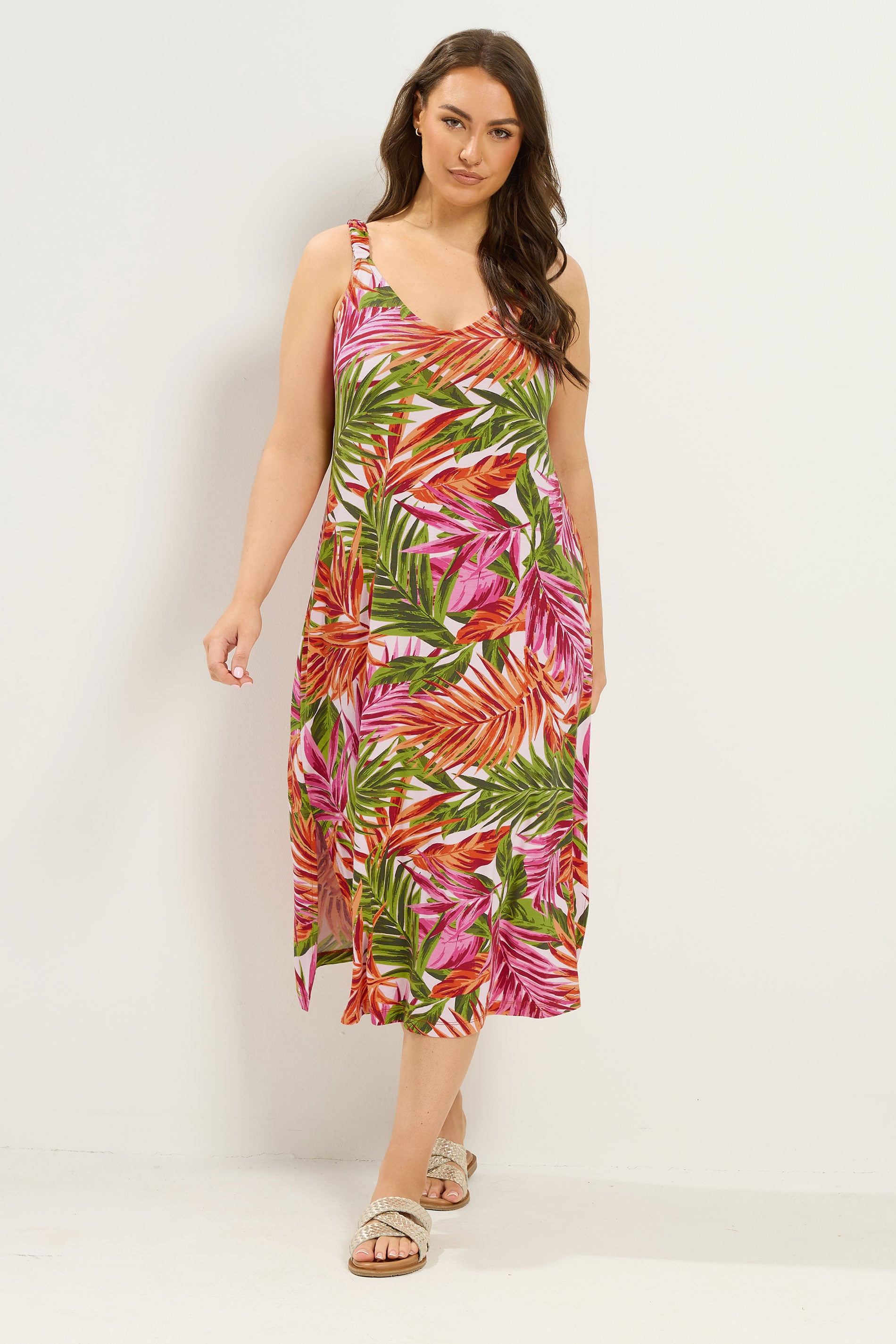 YOURS Plus Size Pink Sleeveless Maxi Dress | Yours Clothing 1
