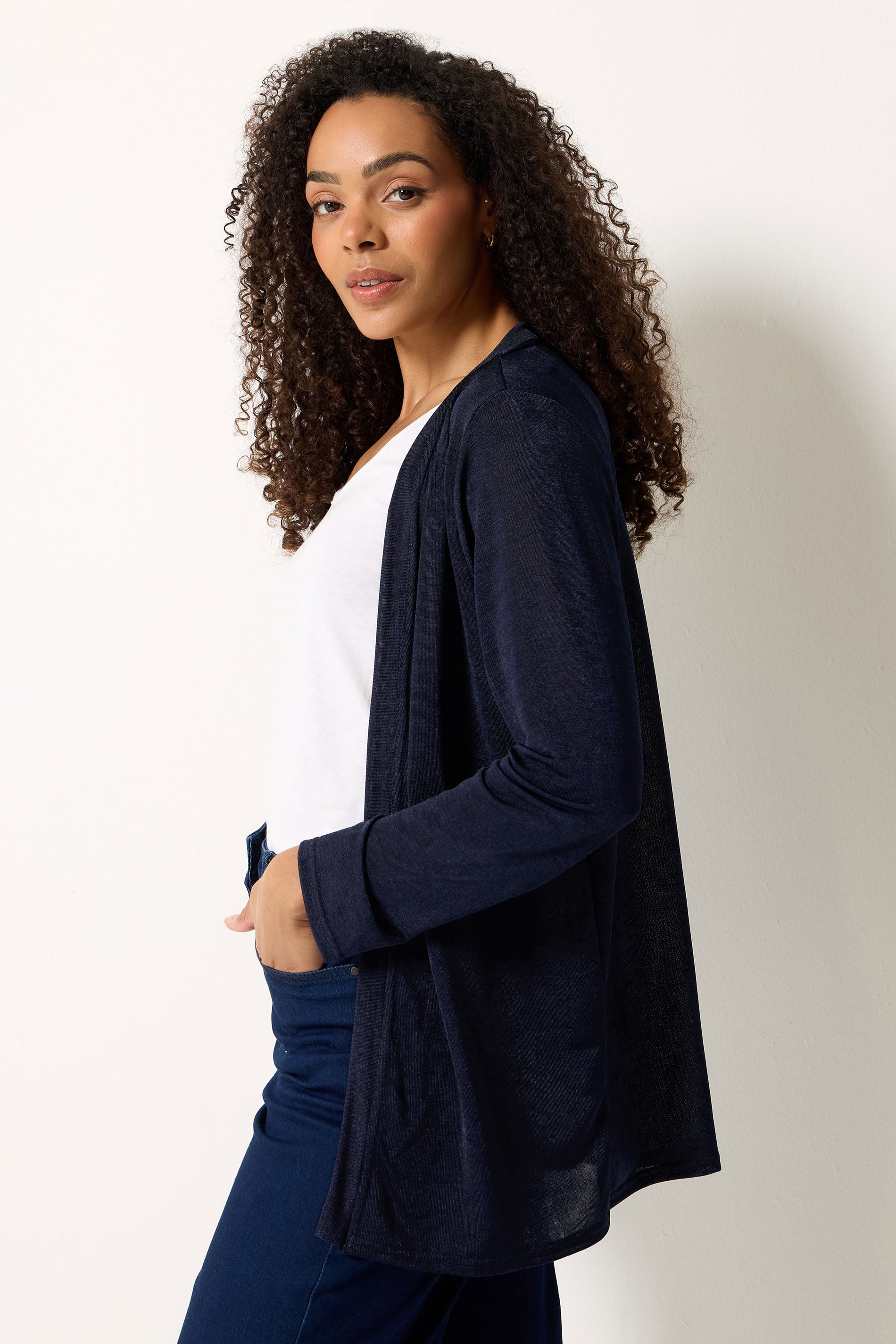 M&Co Navy Blue Open Front Cardigan | M&Co 3