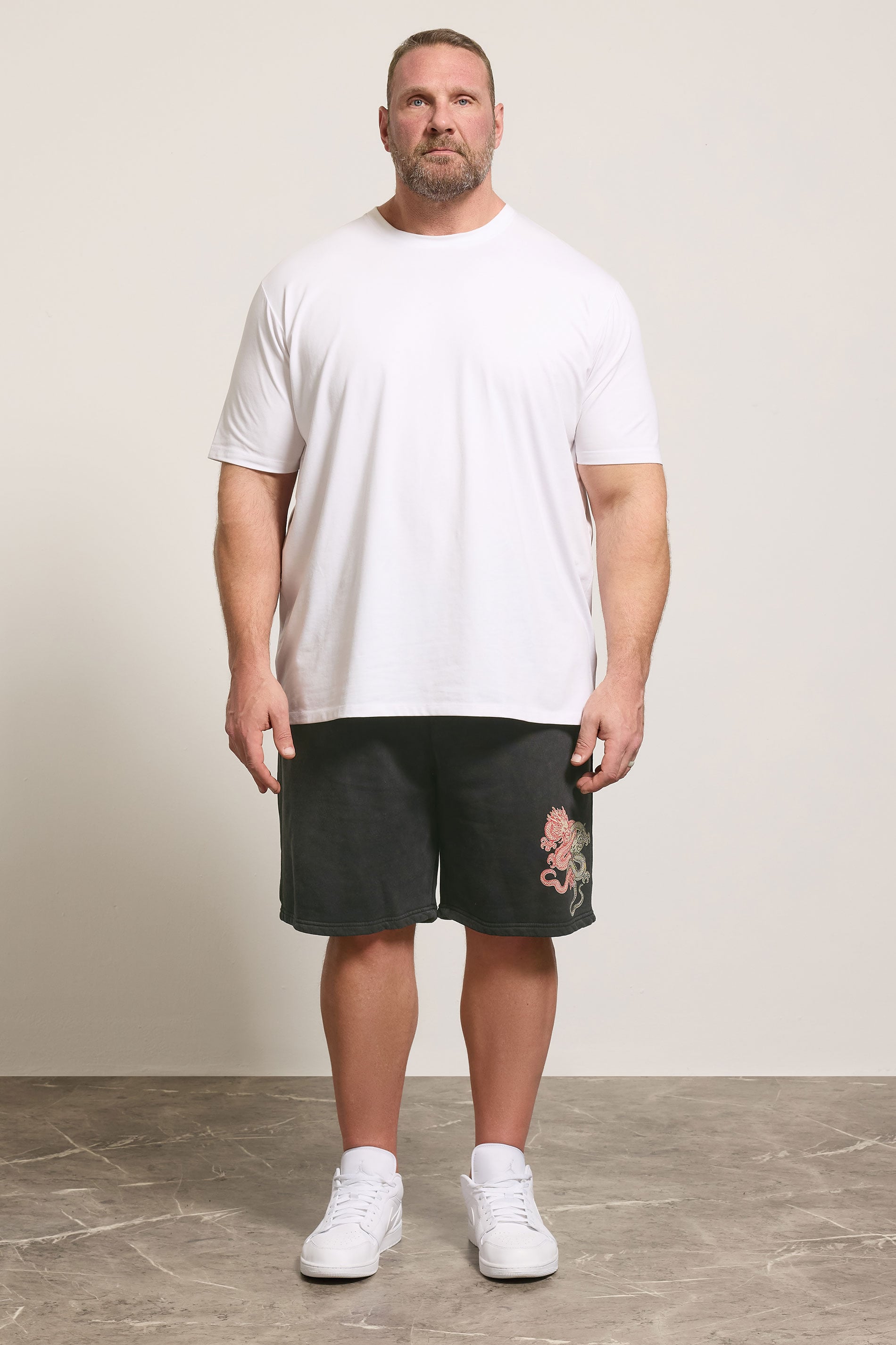 BadRhino Big & Tall Black Japanese Printed Jogger Shorts | BadRhino 1