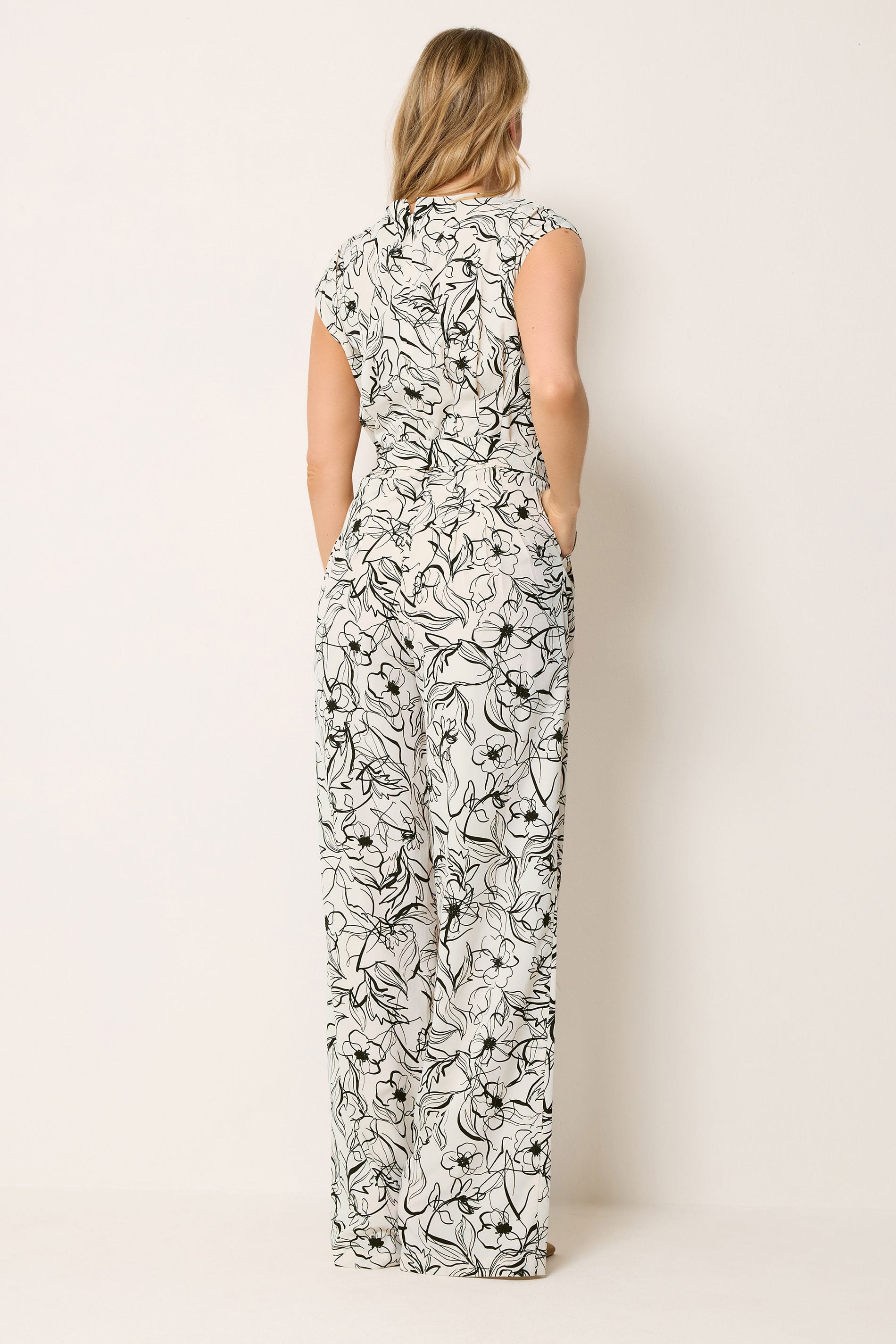LTS Tall White Abstract Floral Print Jumpsuit | Long Tall Sally 4