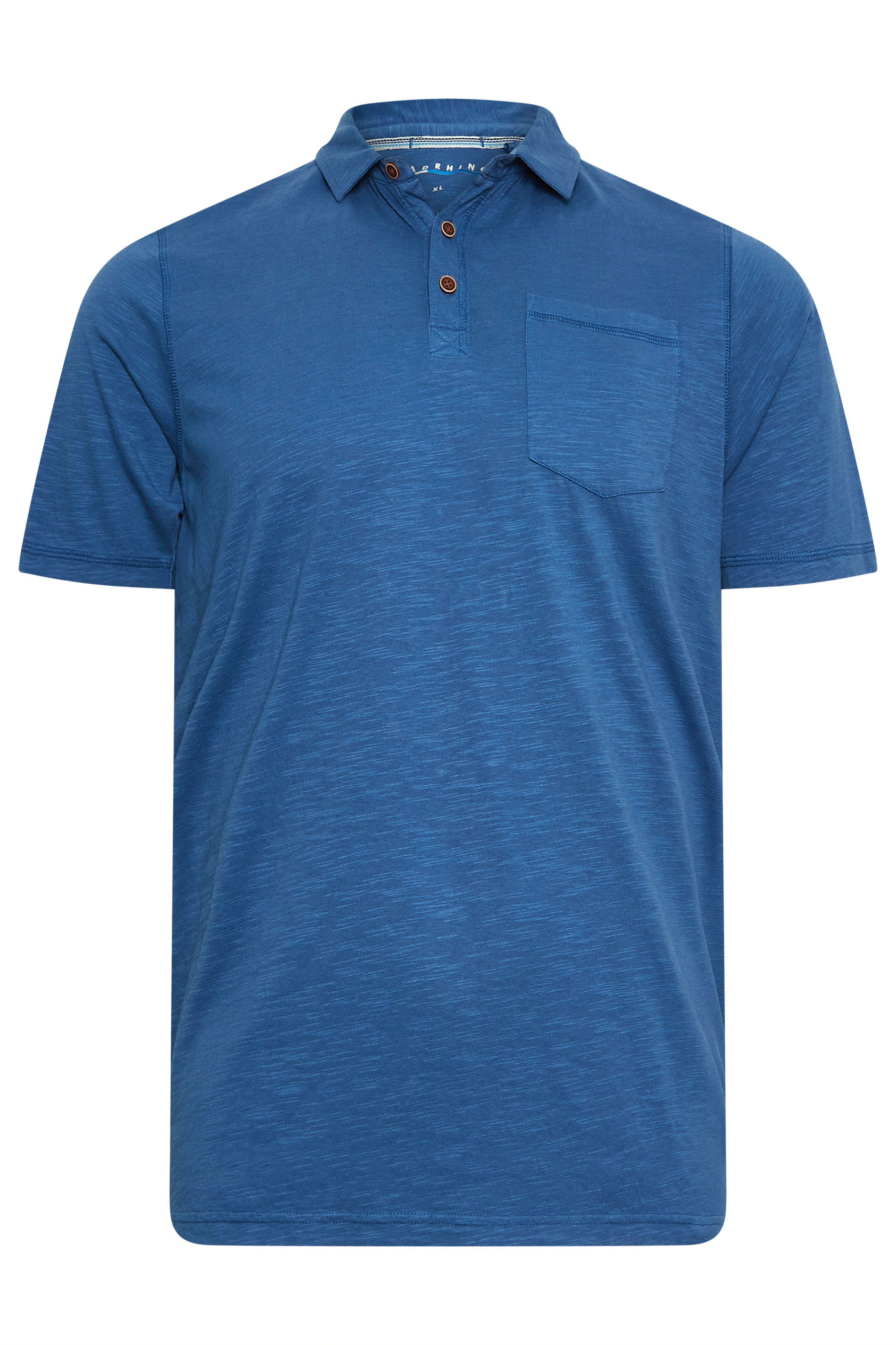 BadRhino Big & Tall Denim Blue Slub Polo Shirt | BadRhino 2