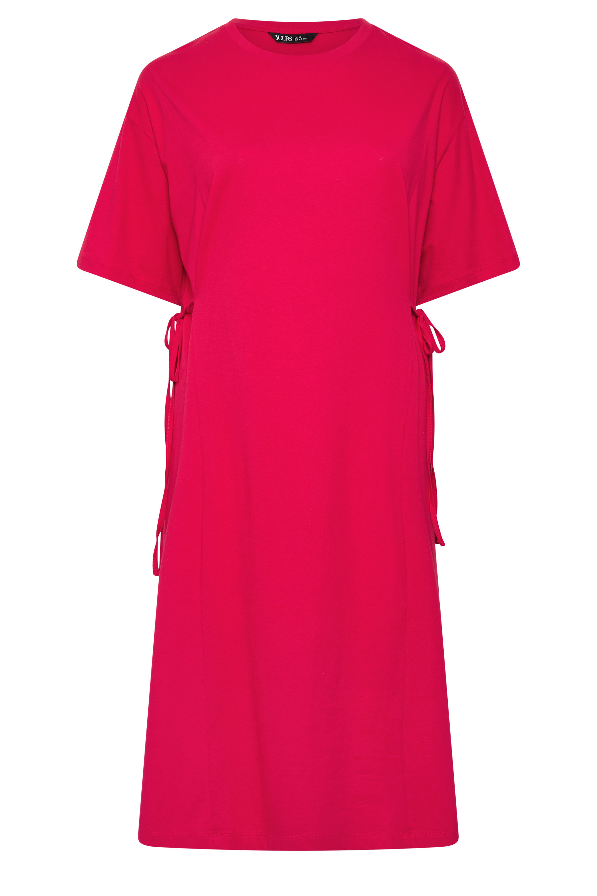 YOURS Plus Size Red Front Tie Midi Dress | Yours Clothing 1