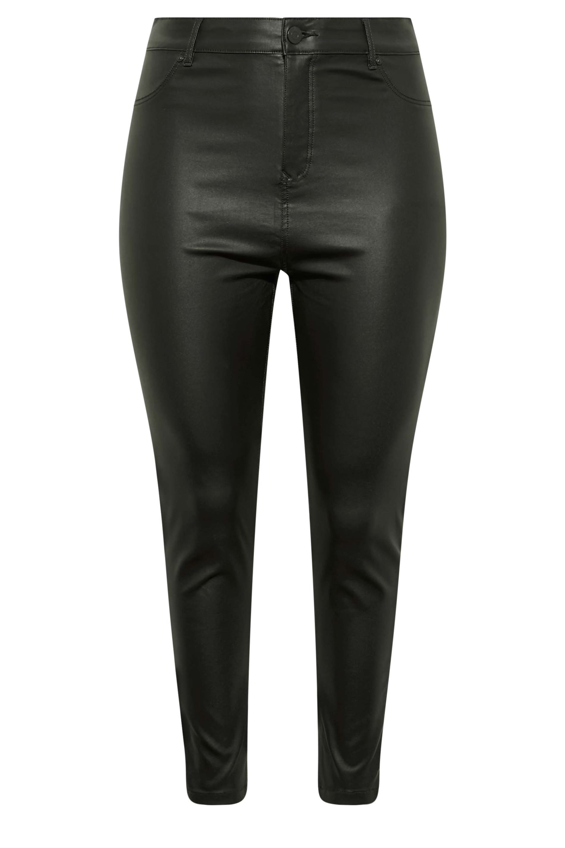 Plus Size Black Coated Skinny Stretch AVA Jeans | Yours Clothing