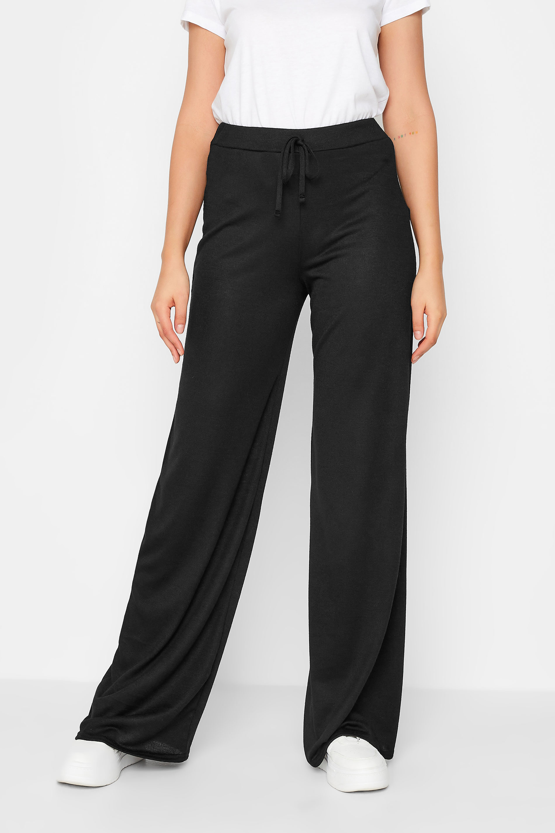 LTS Tall Black Knitted Trousers | Long Tall Sally 1