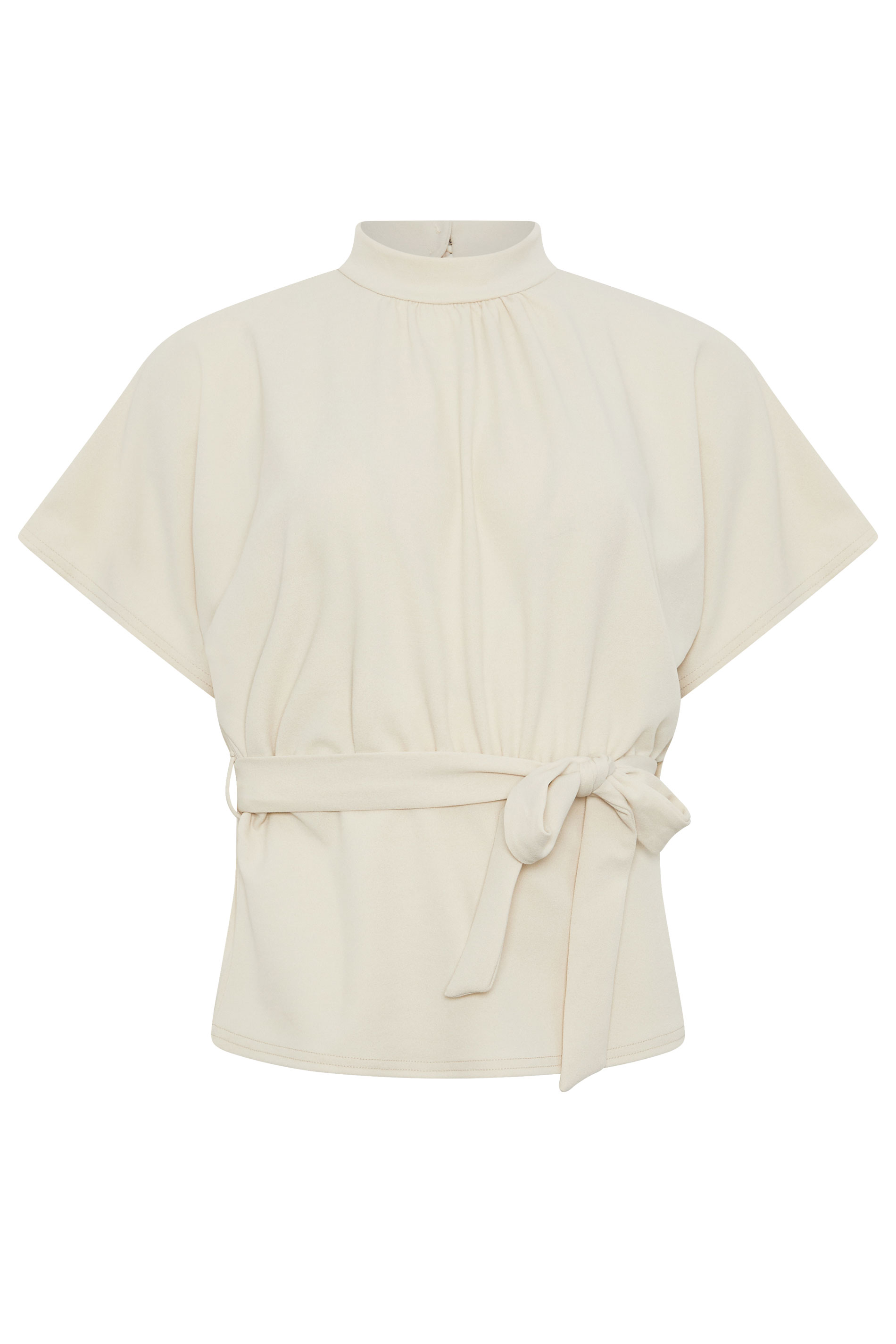 STAR Natural BrownHigh Neck Belted Top | StarByJM 5