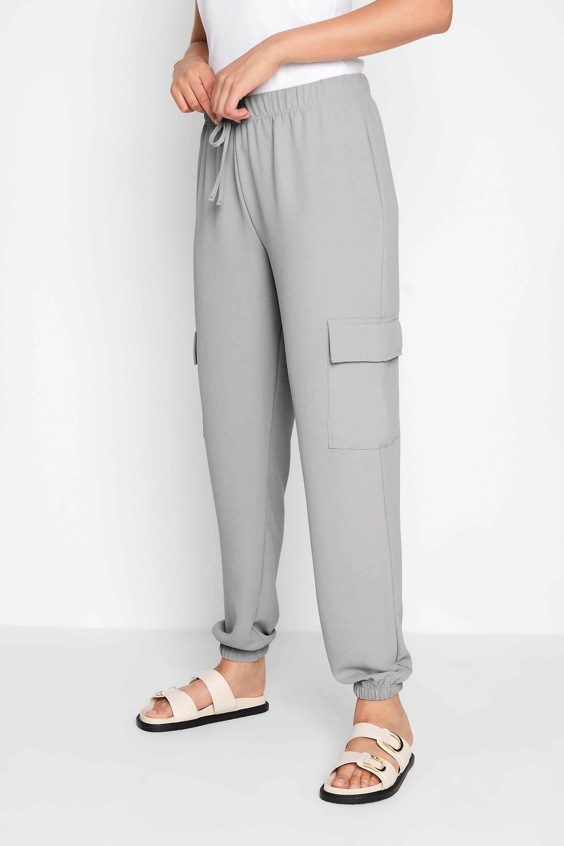 LTS Tall Women's Grey Cuffed Utility Trousers | Long Tall Sally 1