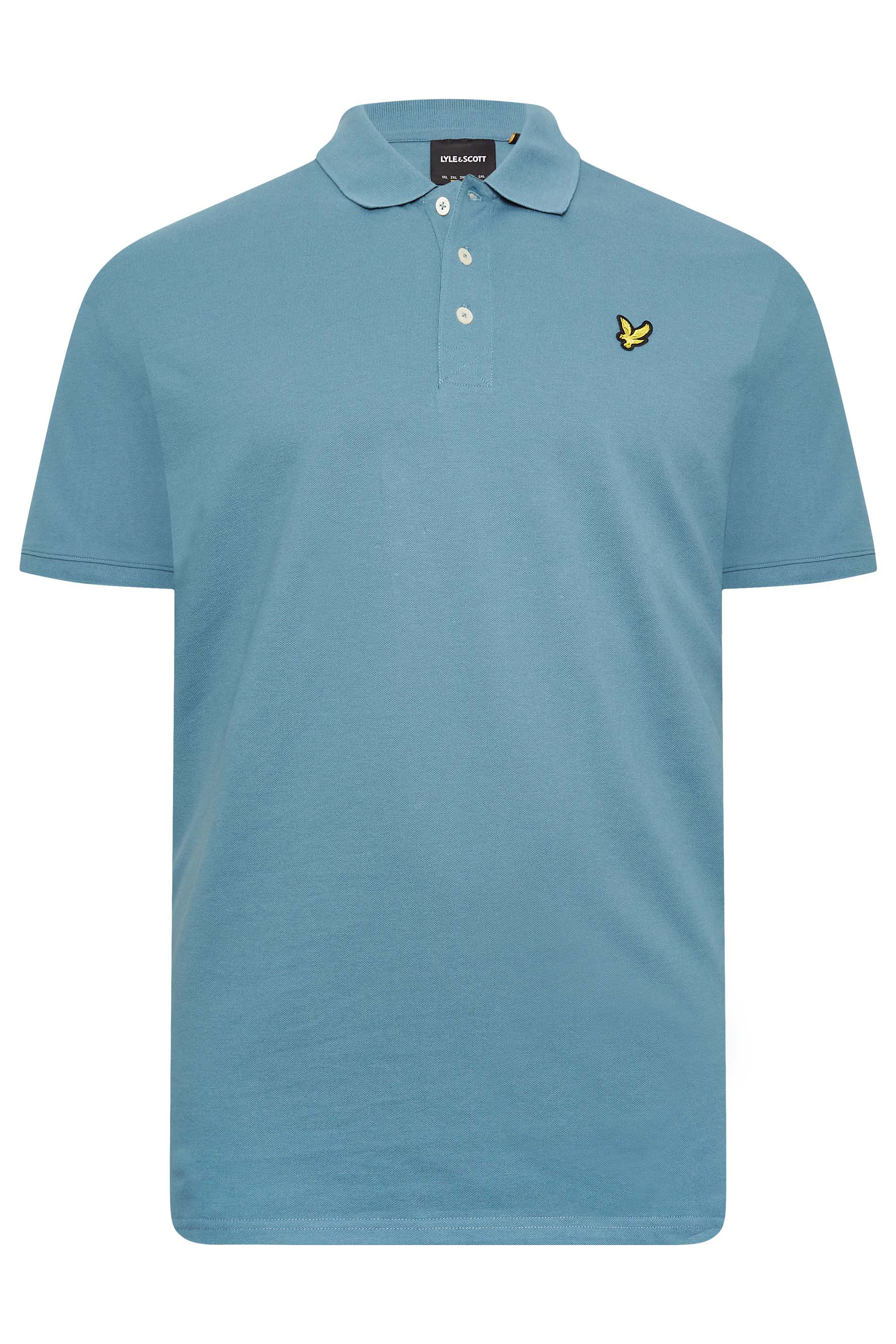 LYLE & SCOTT Big & Tall Mid Blue Logo Polo Shirt | BadRhino 3