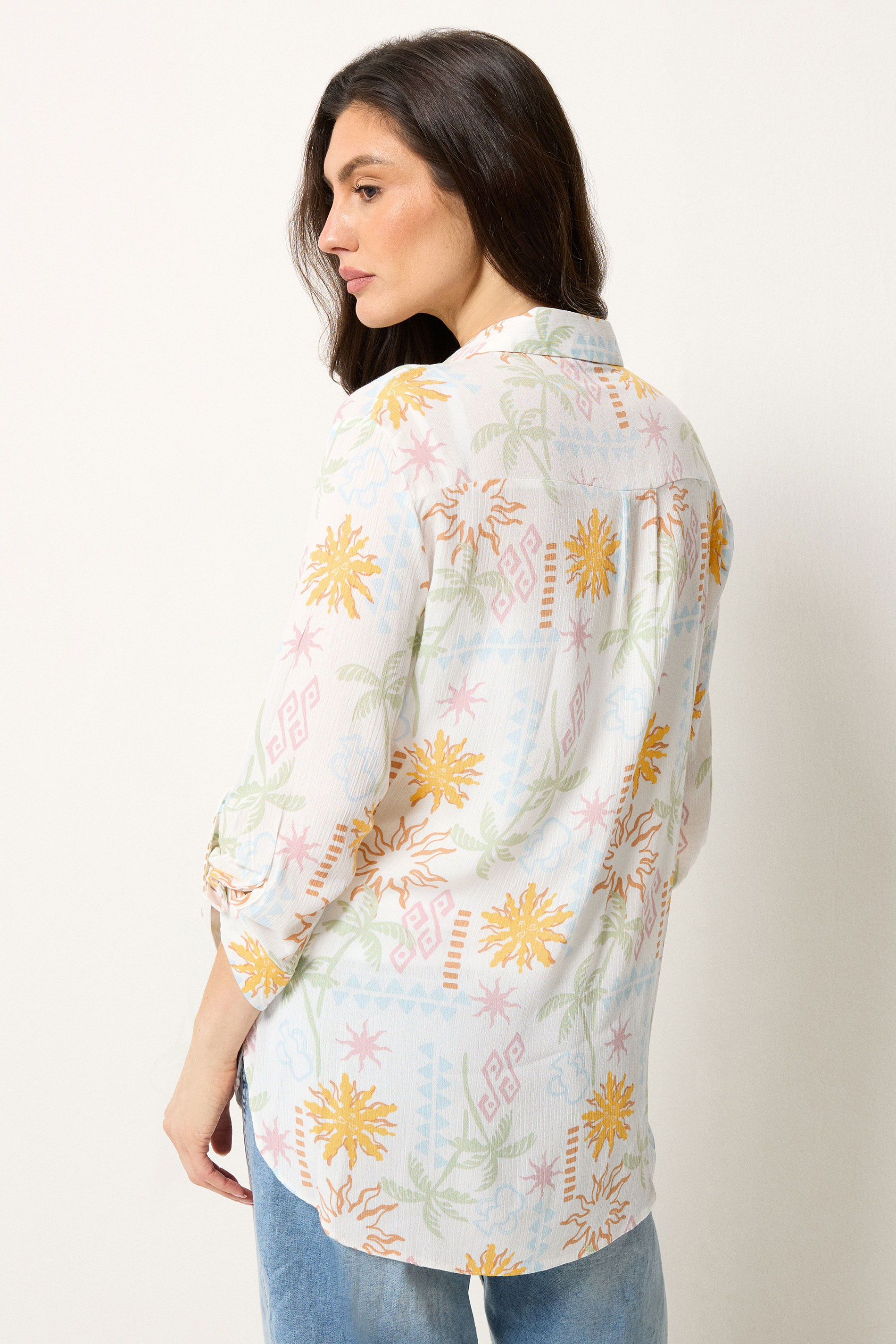 M&Co White Tropical Print Shirt | M&Co 2