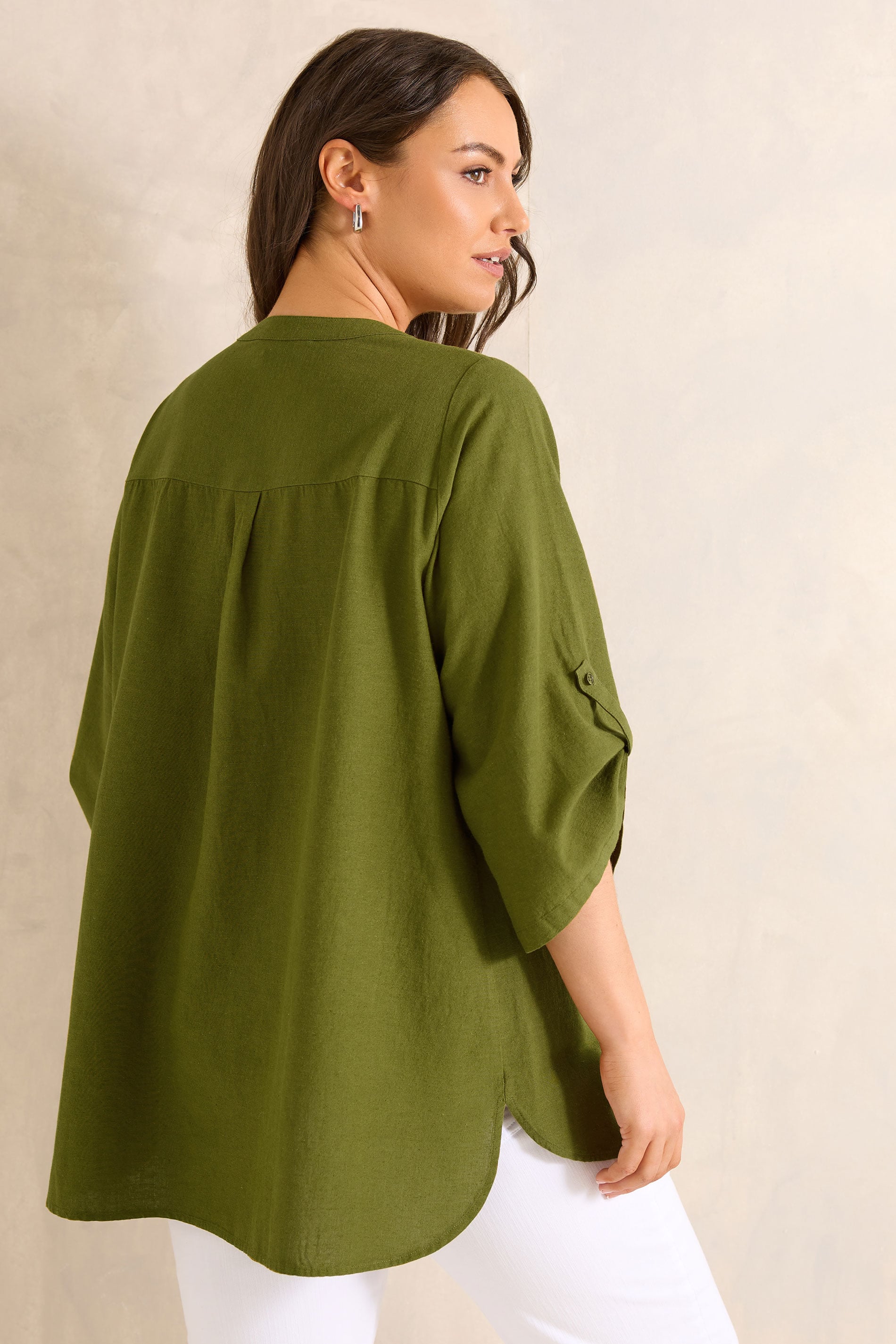 EVANS Plus Size Green Utility Cotton Shirt | Evans 2