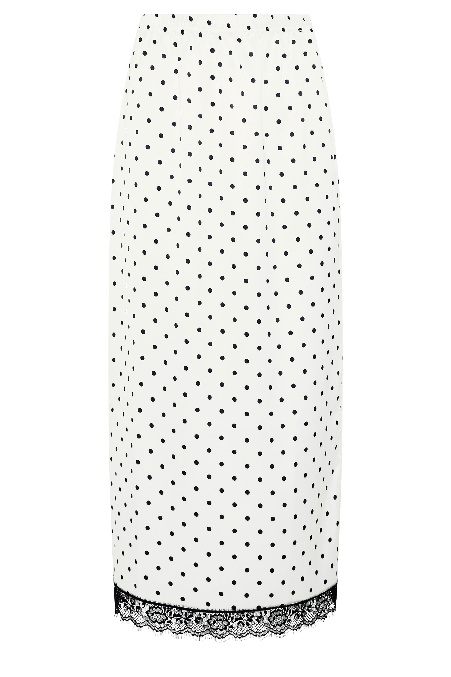 PixieGirl Petite Women's White Polka Dot Satin Maxi Skirt | PixieGirl 6