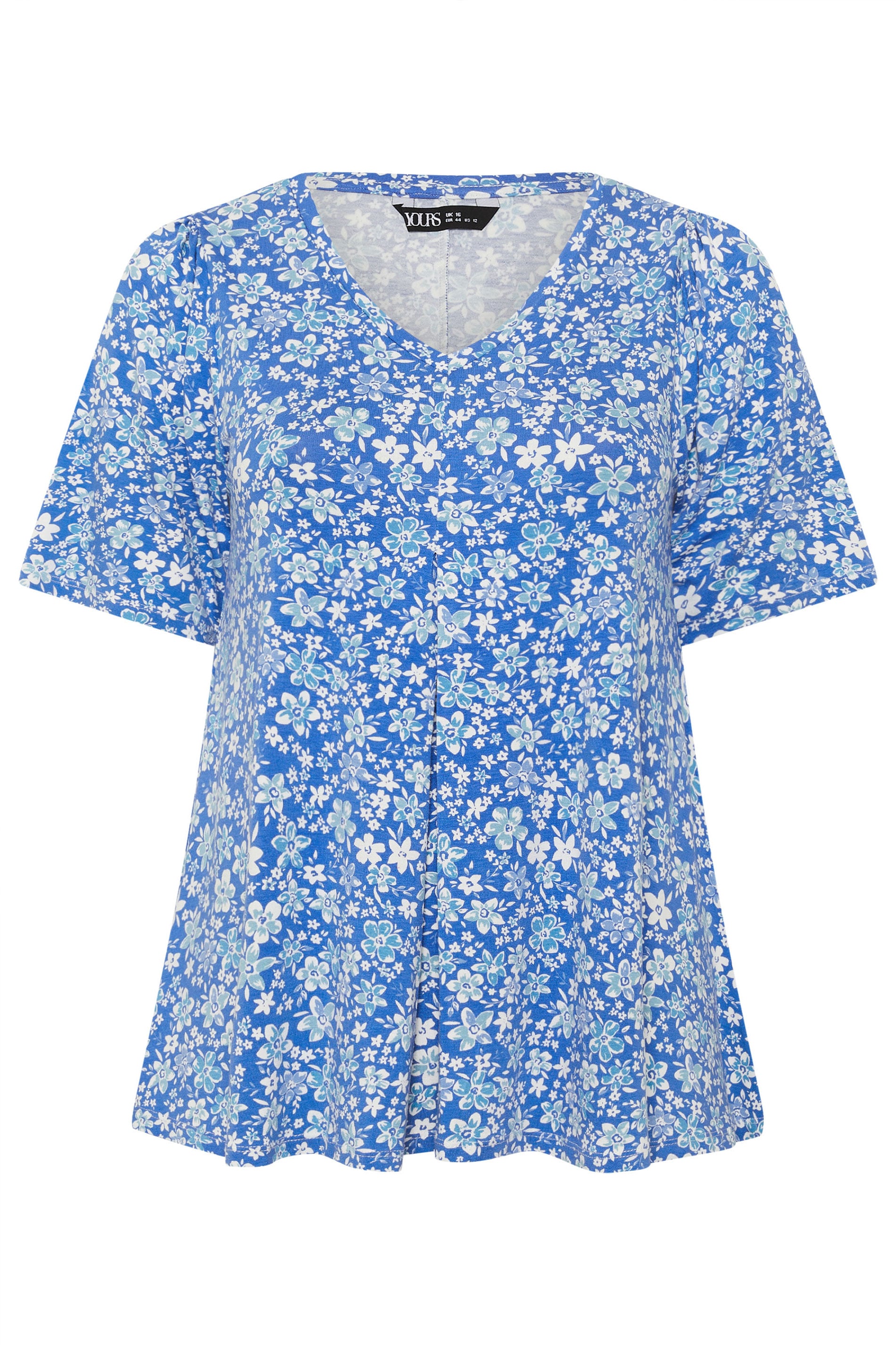 YOURS Plus Size Blue Ditsy Floral Swing Top | Yours Clothing 5
