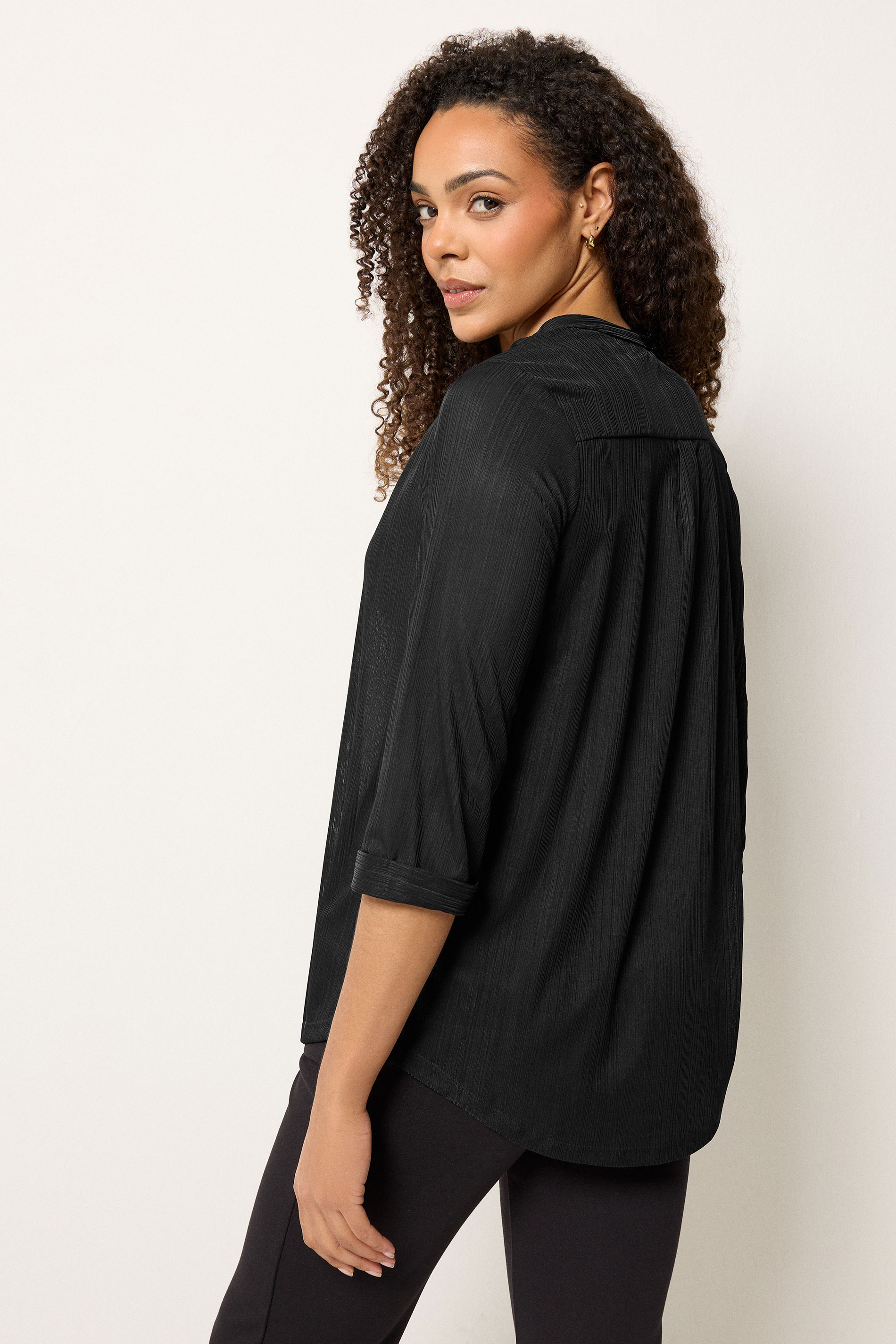 M&Co Black Textured Lightweight Blouse| M&Co 2