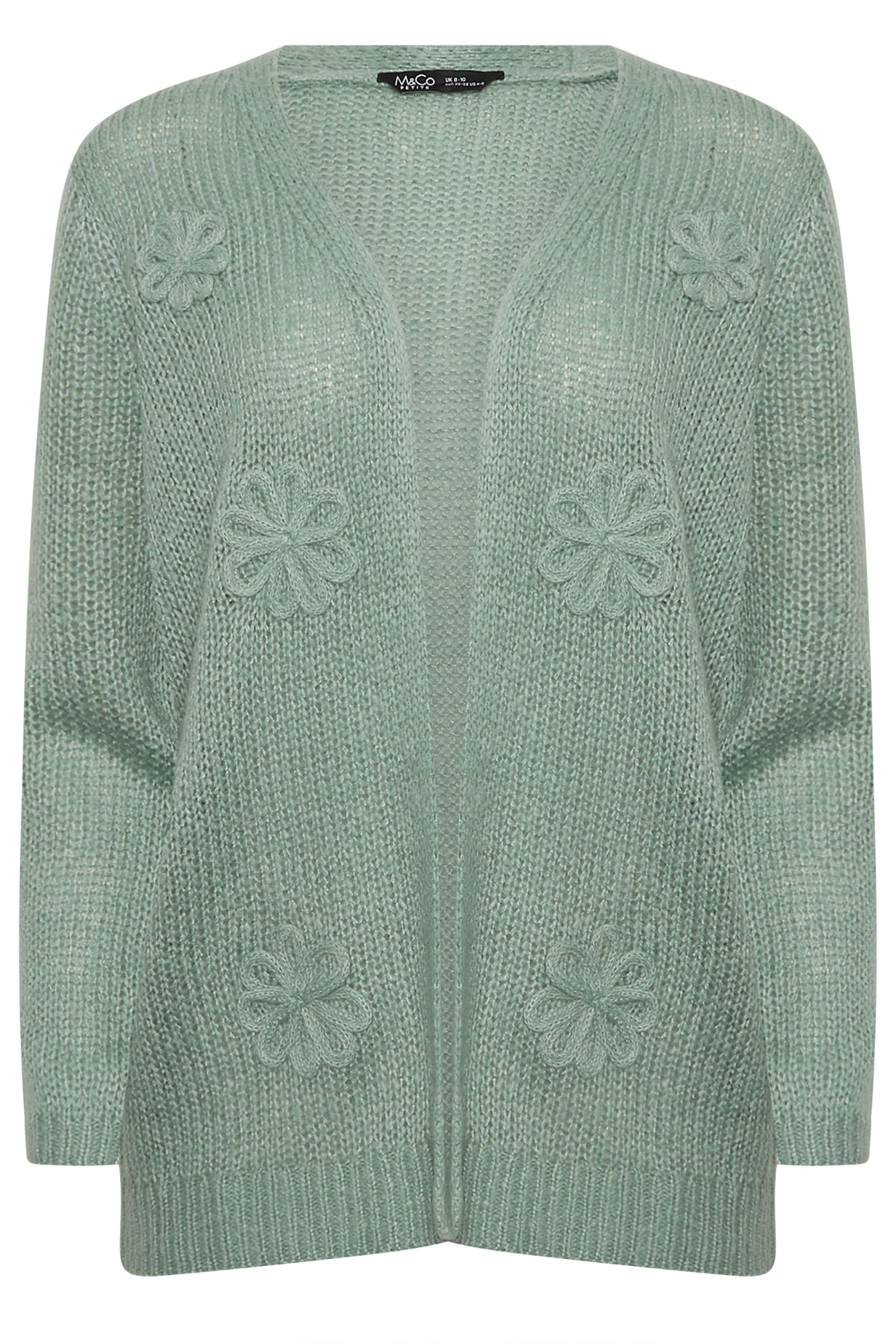 M&Co Petite Sage Green Floral Embroidered Cardigan | M&Co 5