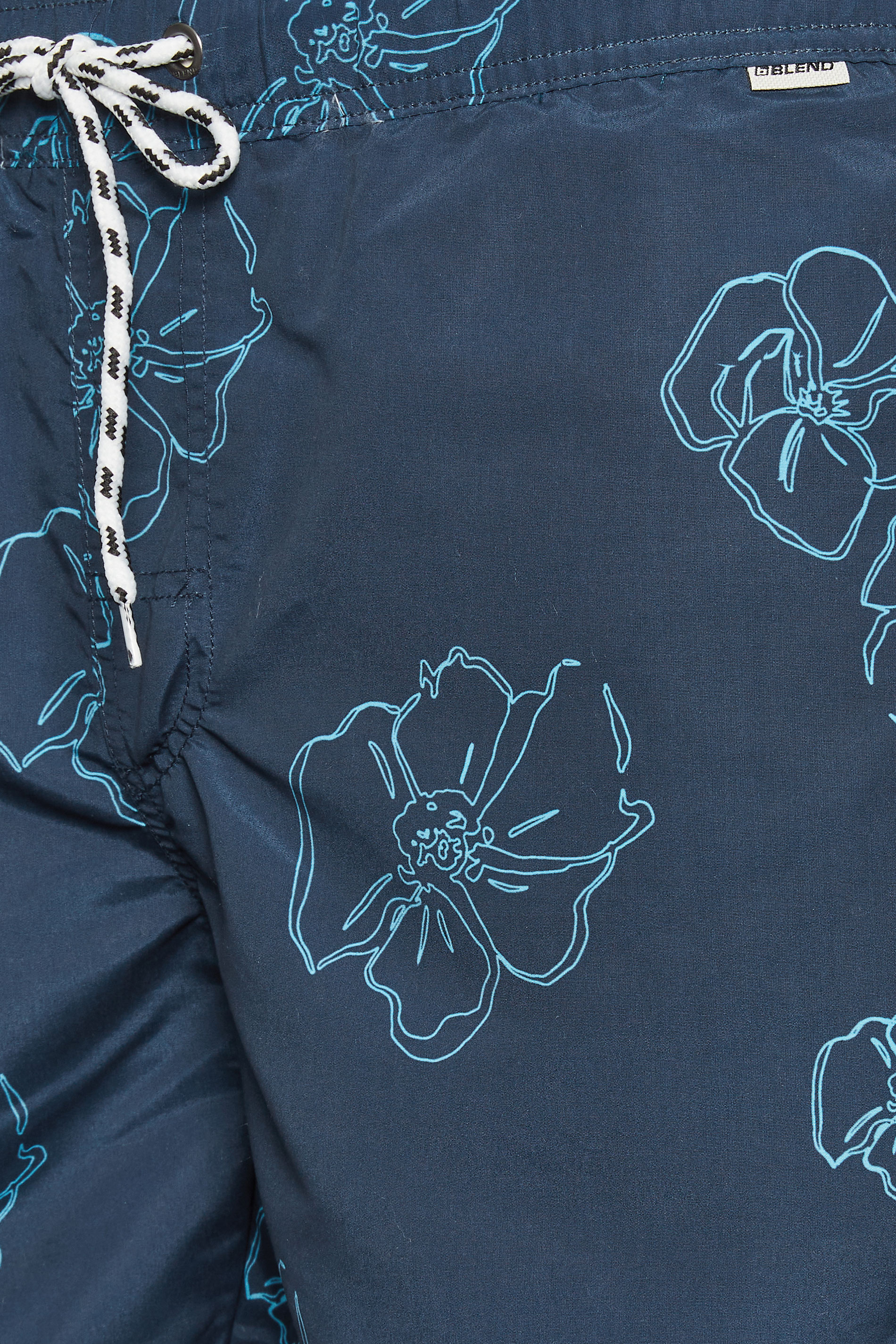 BLEND Big & Tall Blue Flower Print Swim Shorts | BadRhino 3