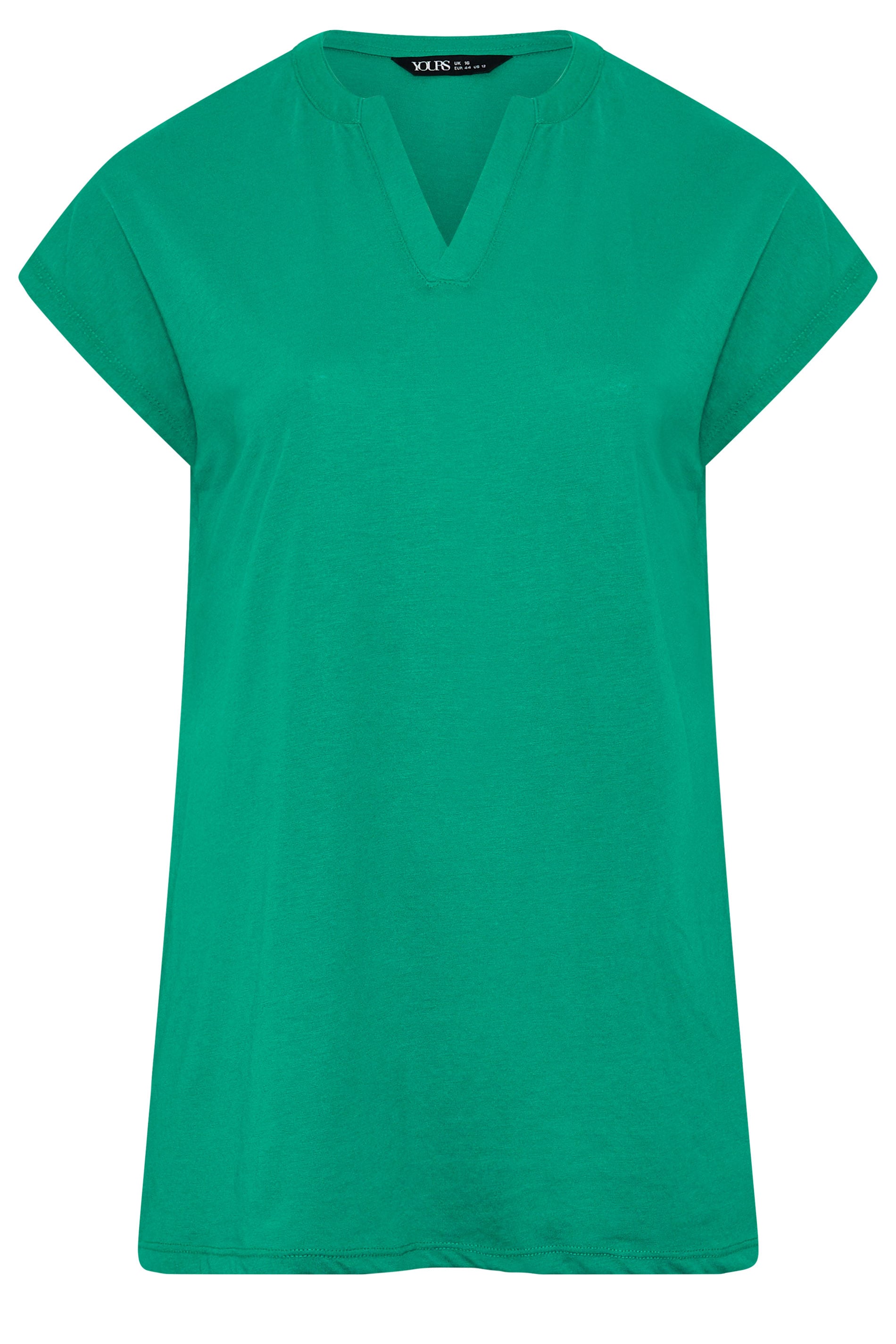 YOURS Plus Size Green Notch Neck T-Shirt | Yours Clothing 5