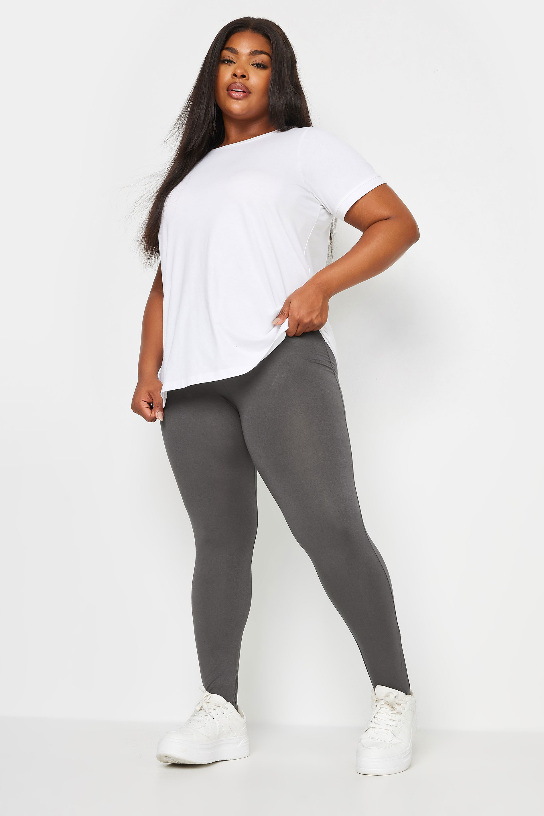 YOURS Plus Size Grey Stirrup Leggings | Yours Clothing 3