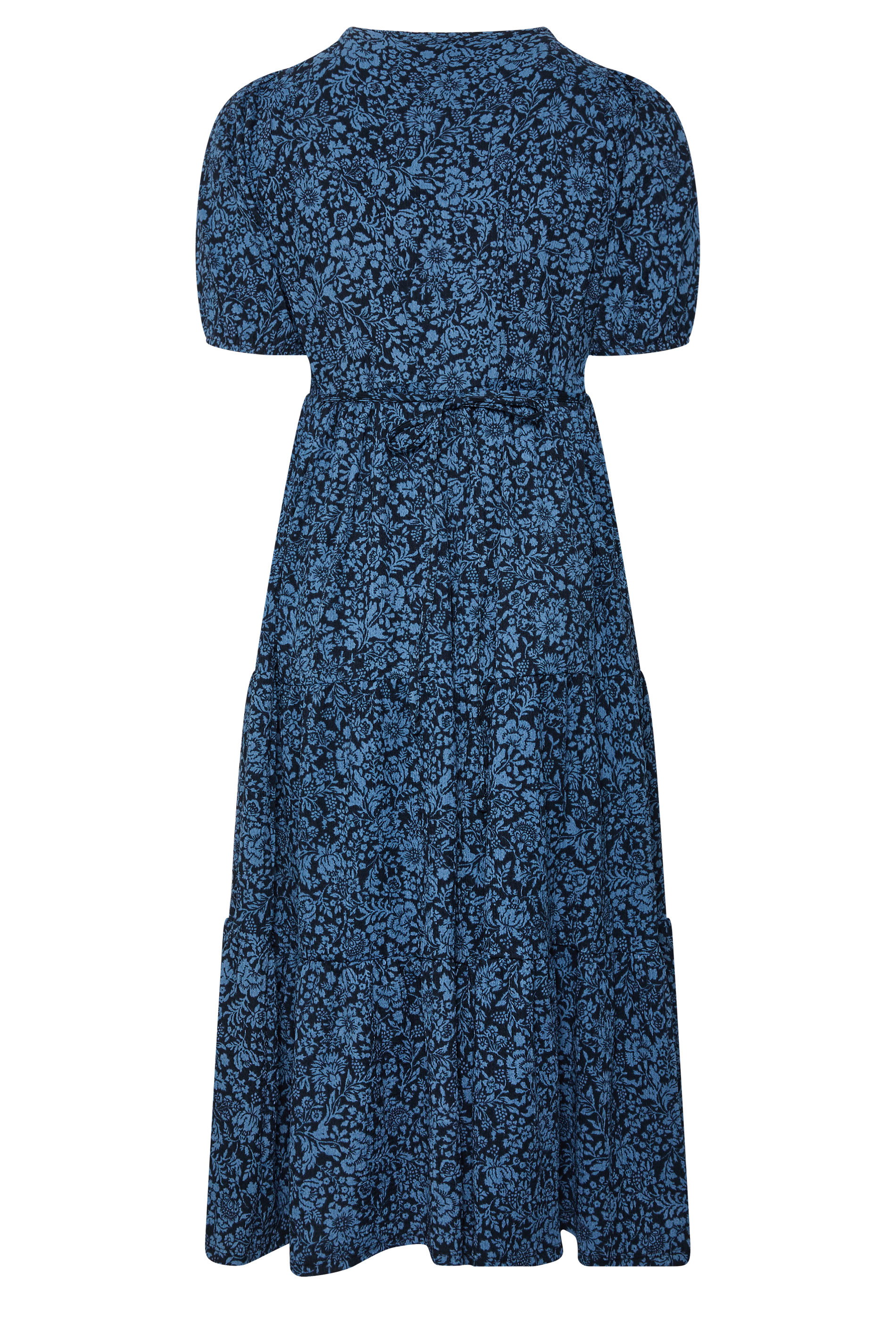 EVANS Plus Size Navy Blue Floral Tiered Dress | Evans 6