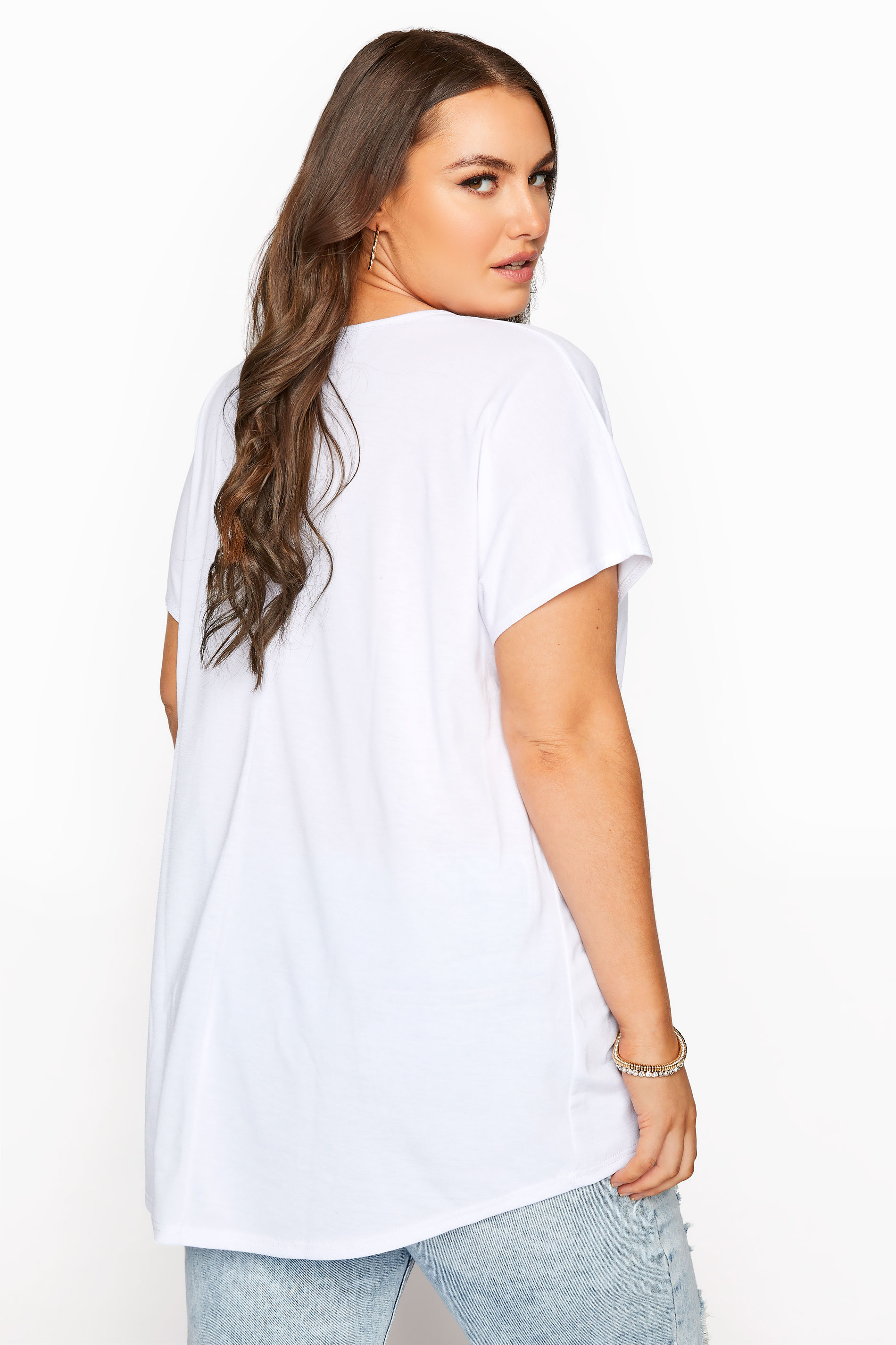 Grande taille  Tops Grande taille  Tops Casual | T-Shirt Blanc Imprimé Block Animal - FZ89164