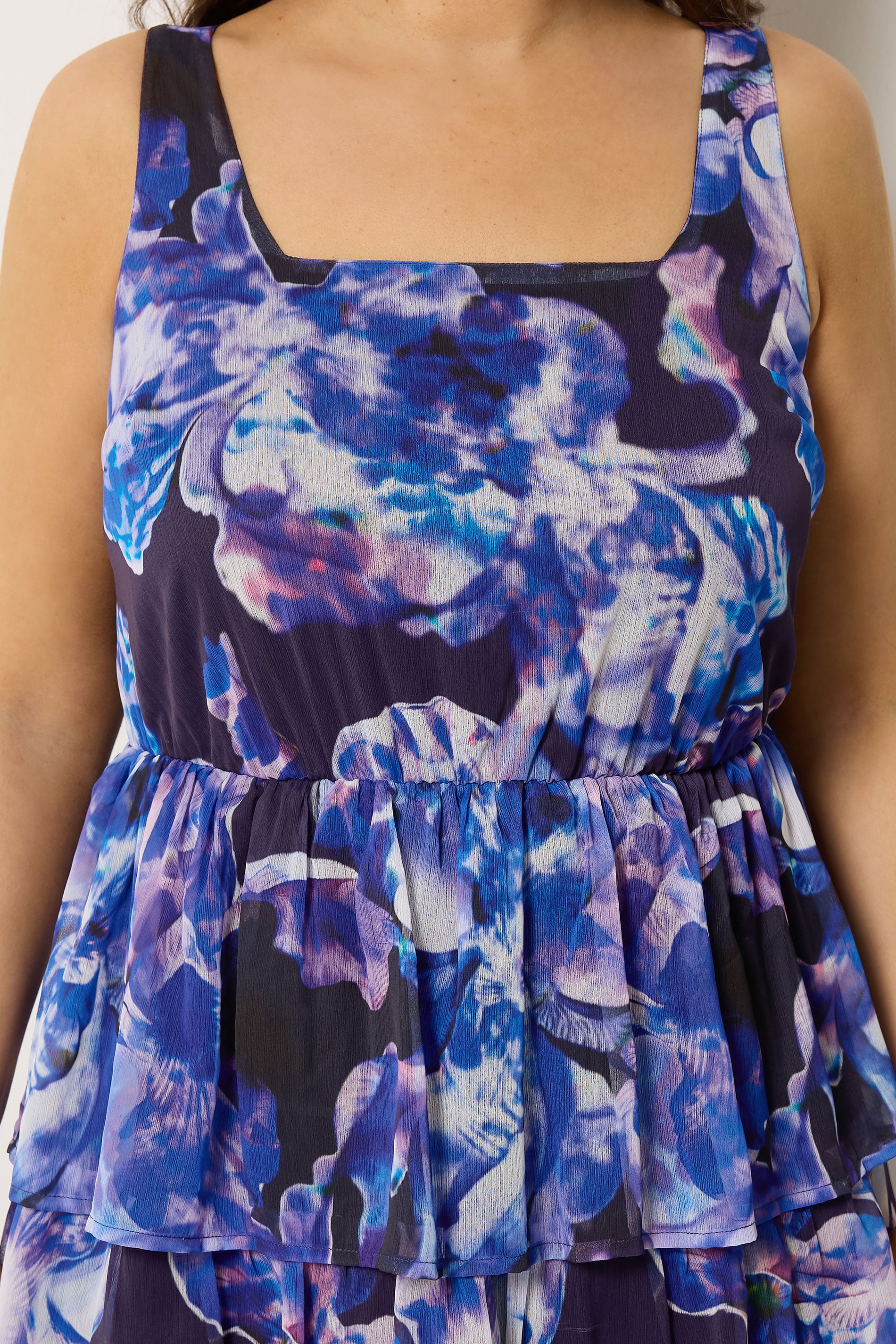 YOURS Plus Size Purple Floral Ruffle Dress | Yours Clothing 5