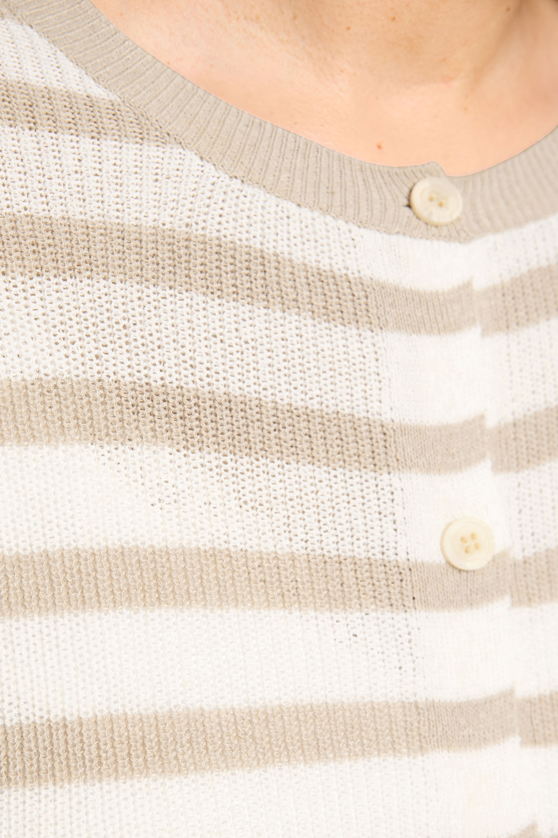 YOURS Plus Size Natural Brown Stripe Knitted Cardigan | Yours Clothing 4