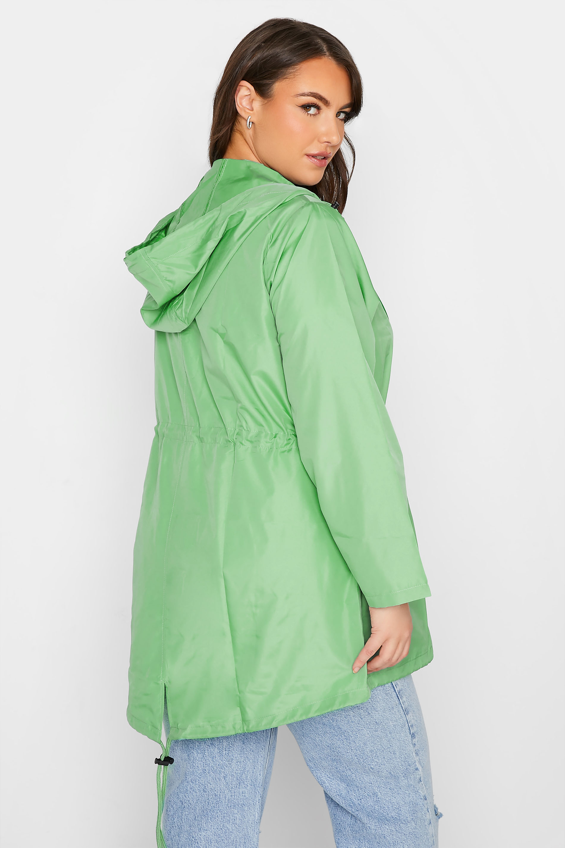Plus Size Sage Green Pocket Parka | Yours Clothing 1