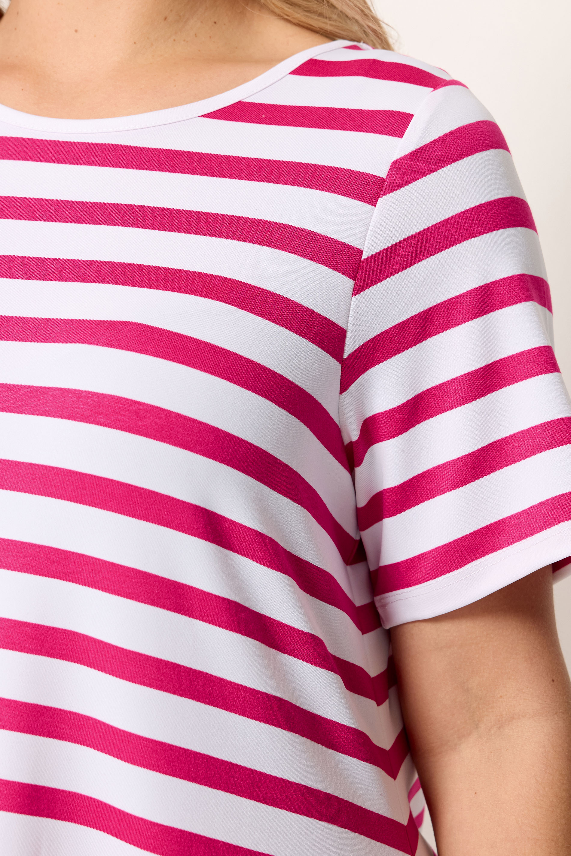 Yours Plus Size Pink Stripe Swing T-Shirt | Yours Clothing 4