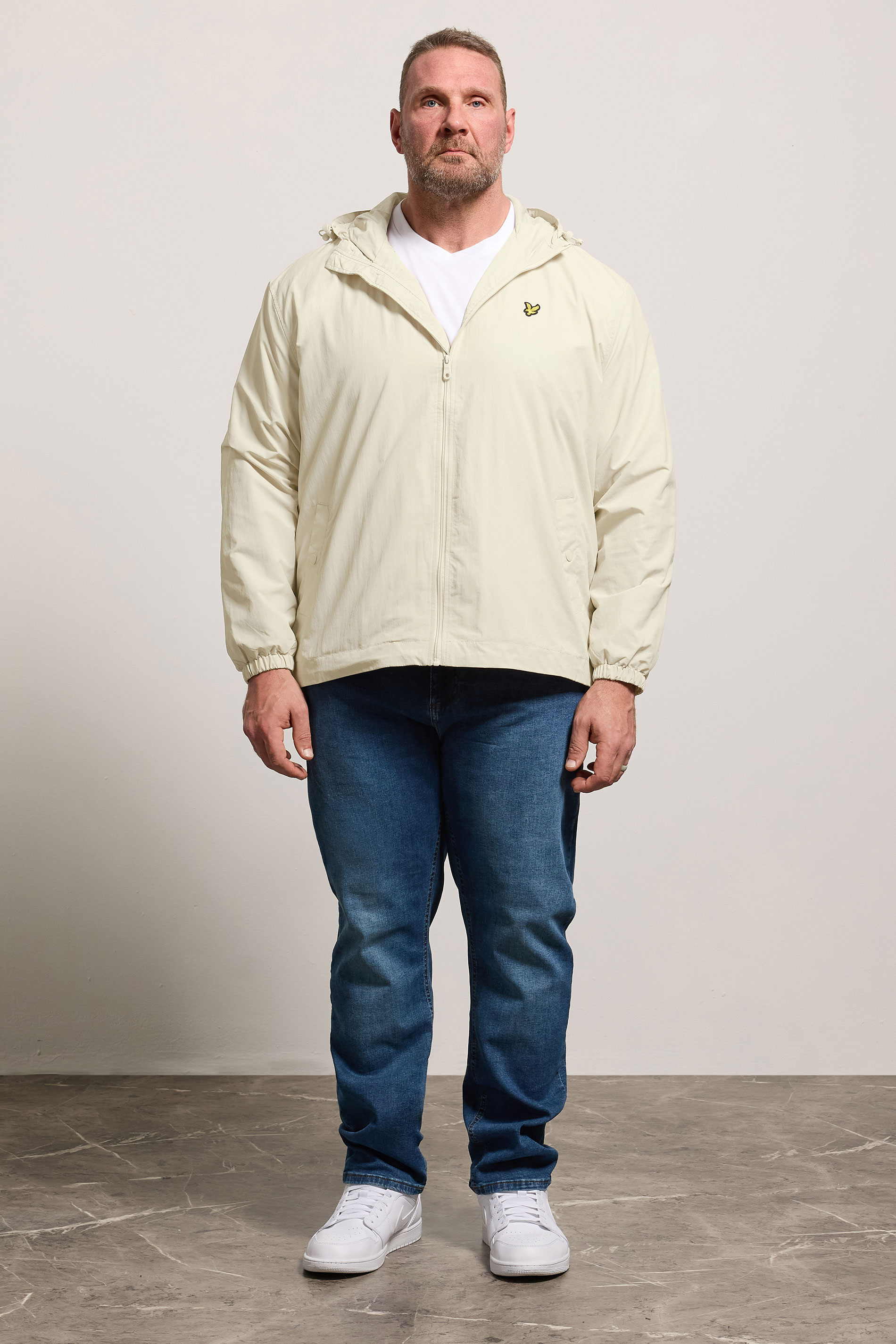 LYLE & SCOTT Big & Tall Off-White Hooded Jacket | BadRhino 1