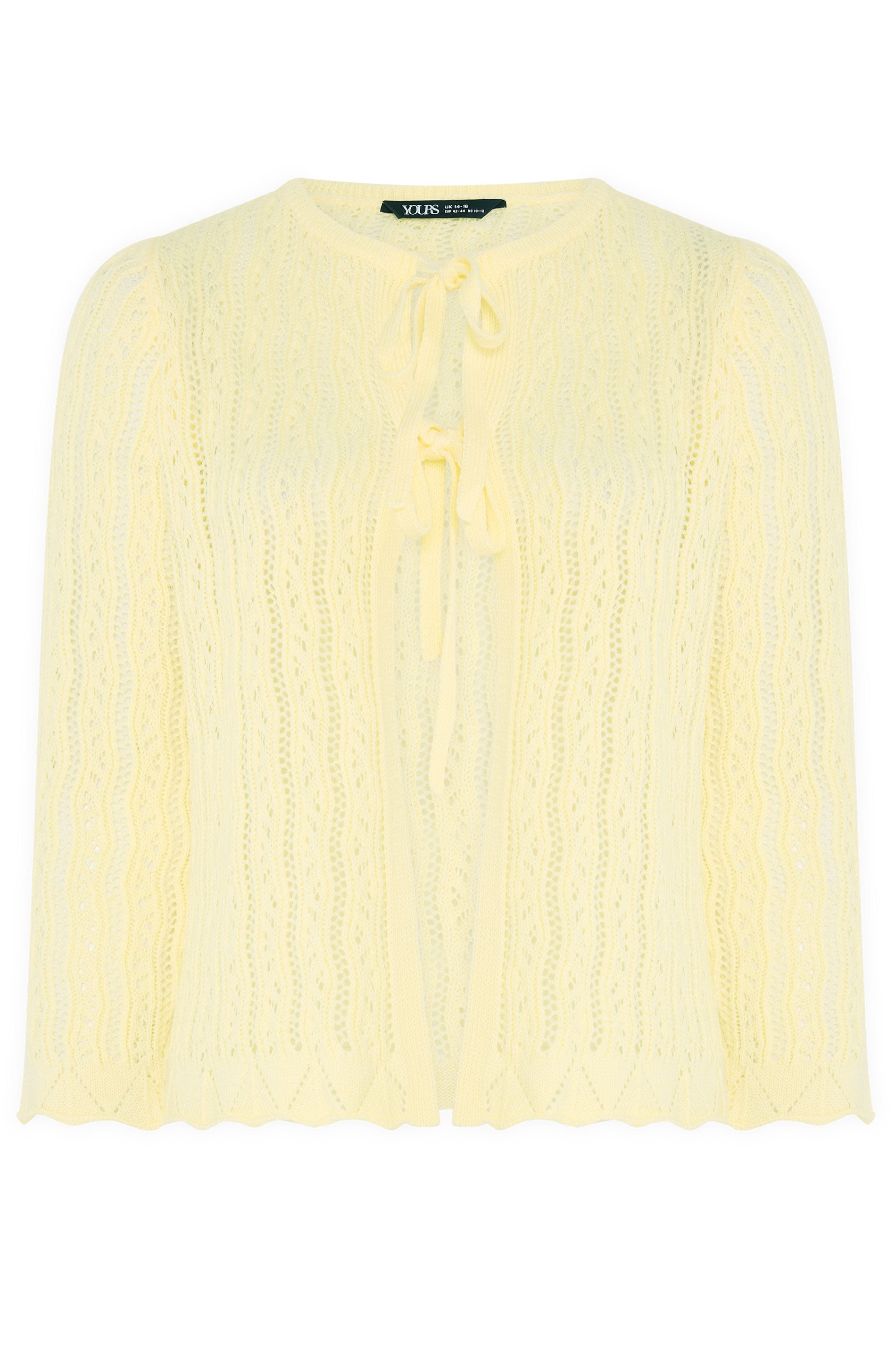 YOURS Plus Size Lemon Yellow Crochet Cardigan | Yours Clothing 6